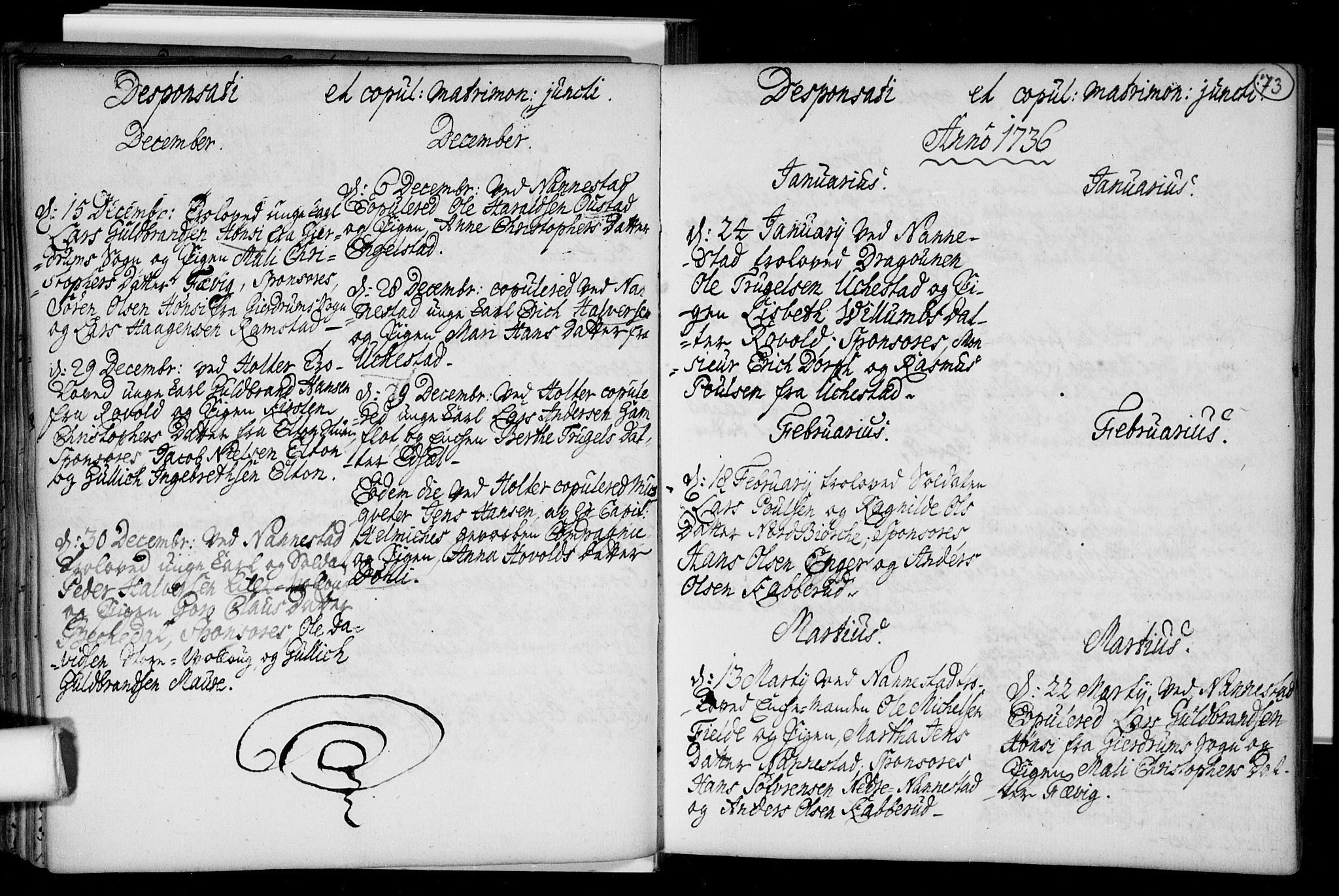 Nannestad prestekontor Kirkebøker, SAO/A-10414a/F/Fa/L0005: Parish register (official) no. I 5, 1729-1738, p. 73