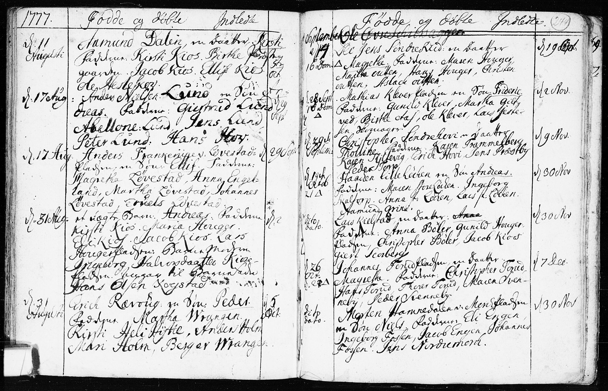 Spydeberg prestekontor Kirkebøker, AV/SAO-A-10924/F/Fa/L0002: Parish register (official) no. I 2, 1739-1780, p. 244