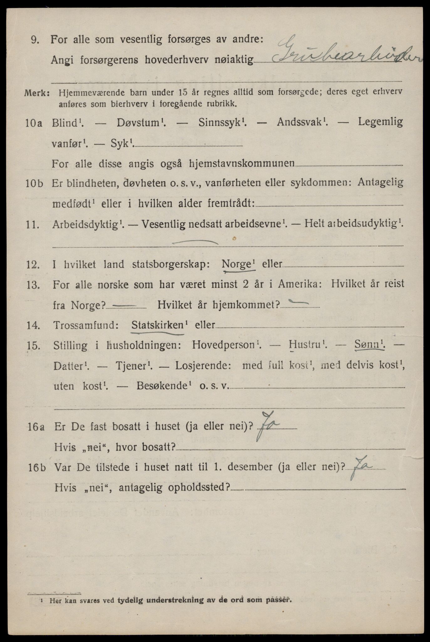 SAST, 1920 census for Avaldsnes, 1920, p. 2542