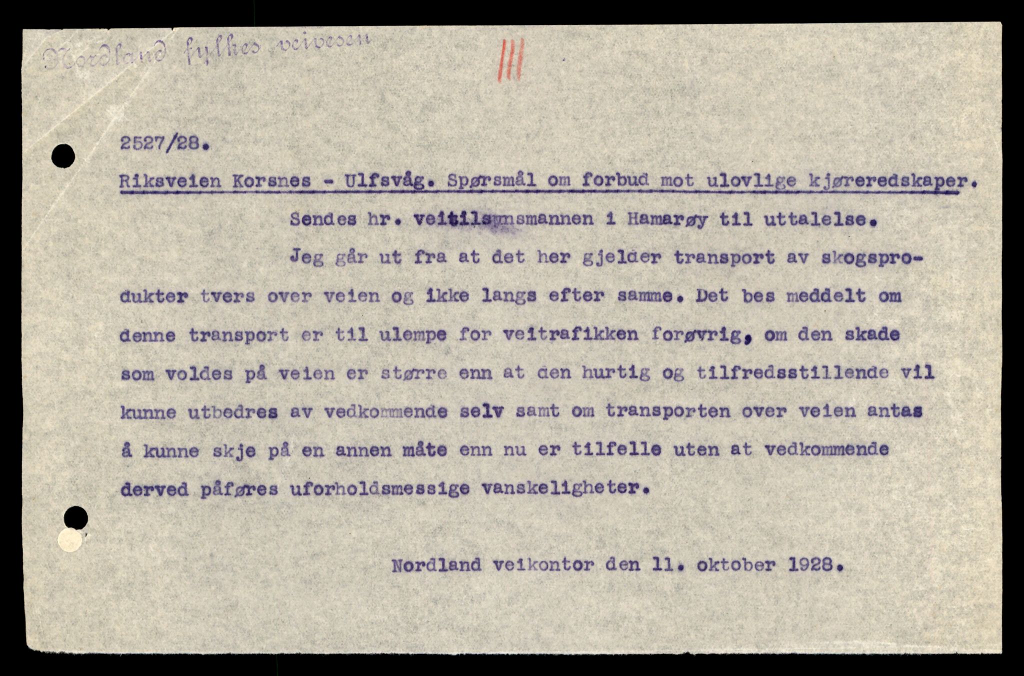 Nordland vegkontor, AV/SAT-A-4181/F/Fa/L0030: Hamarøy/Tysfjord, 1885-1948, p. 528