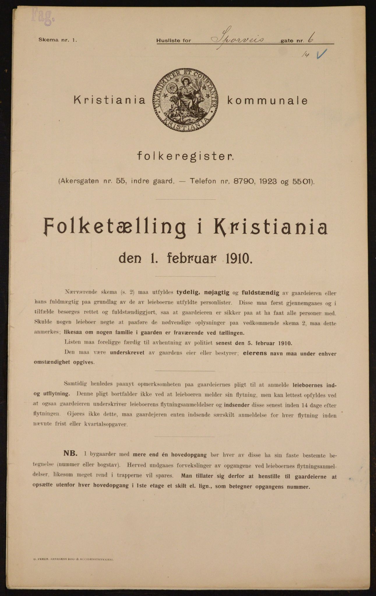 OBA, Municipal Census 1910 for Kristiania, 1910, p. 95532