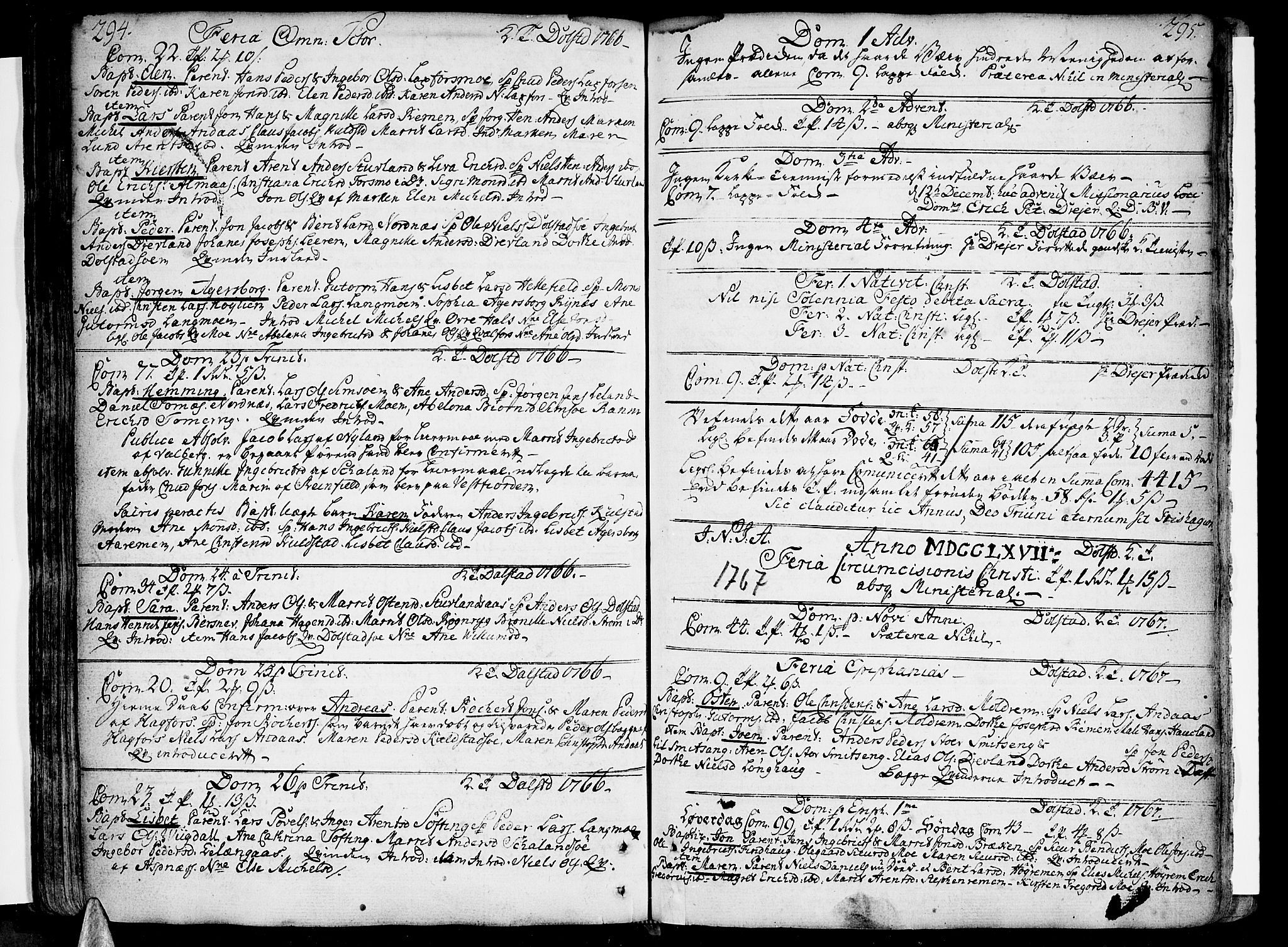 Ministerialprotokoller, klokkerbøker og fødselsregistre - Nordland, SAT/A-1459/820/L0285: Parish register (official) no. 820A06, 1753-1778, p. 294-295