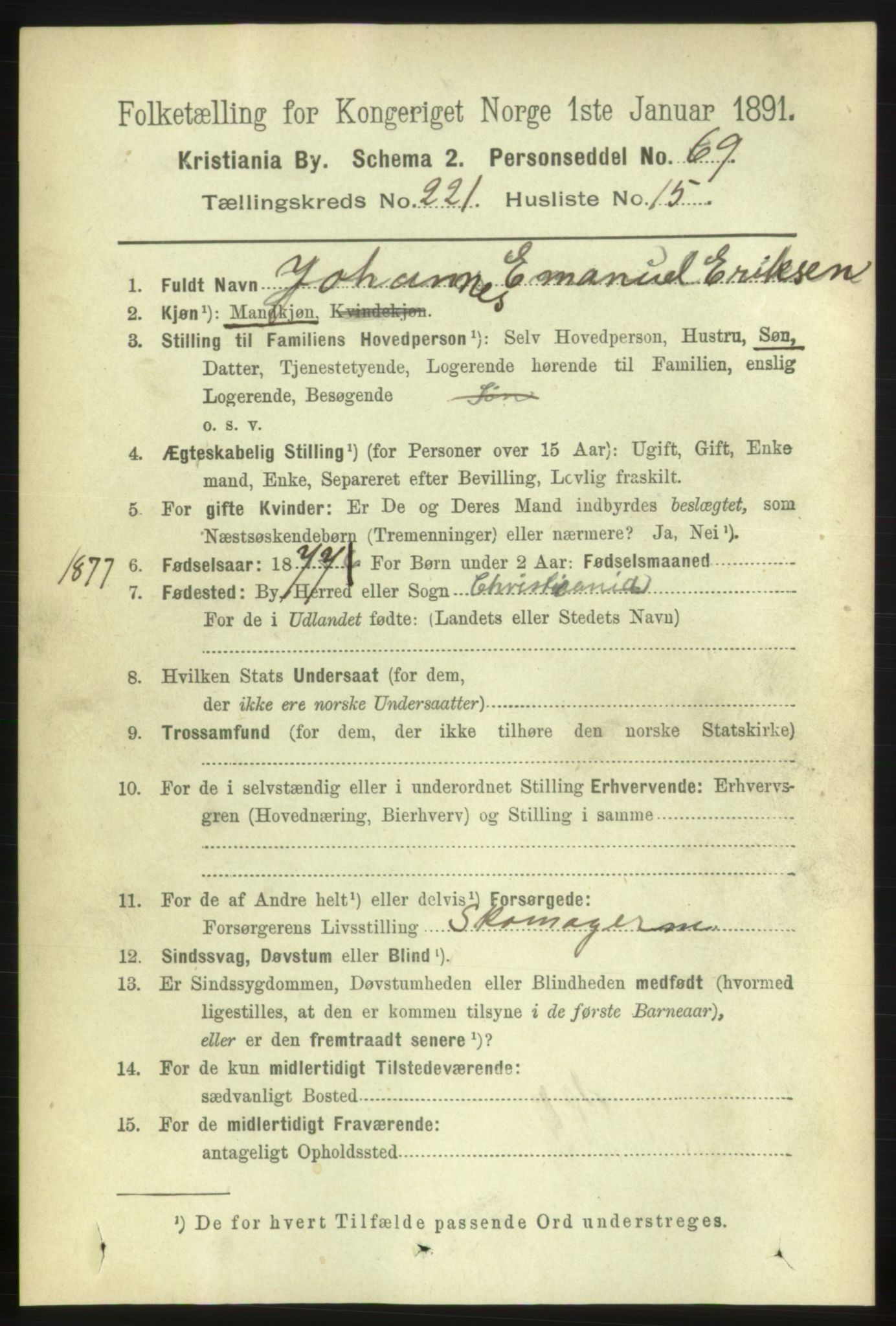 RA, 1891 census for 0301 Kristiania, 1891, p. 132983