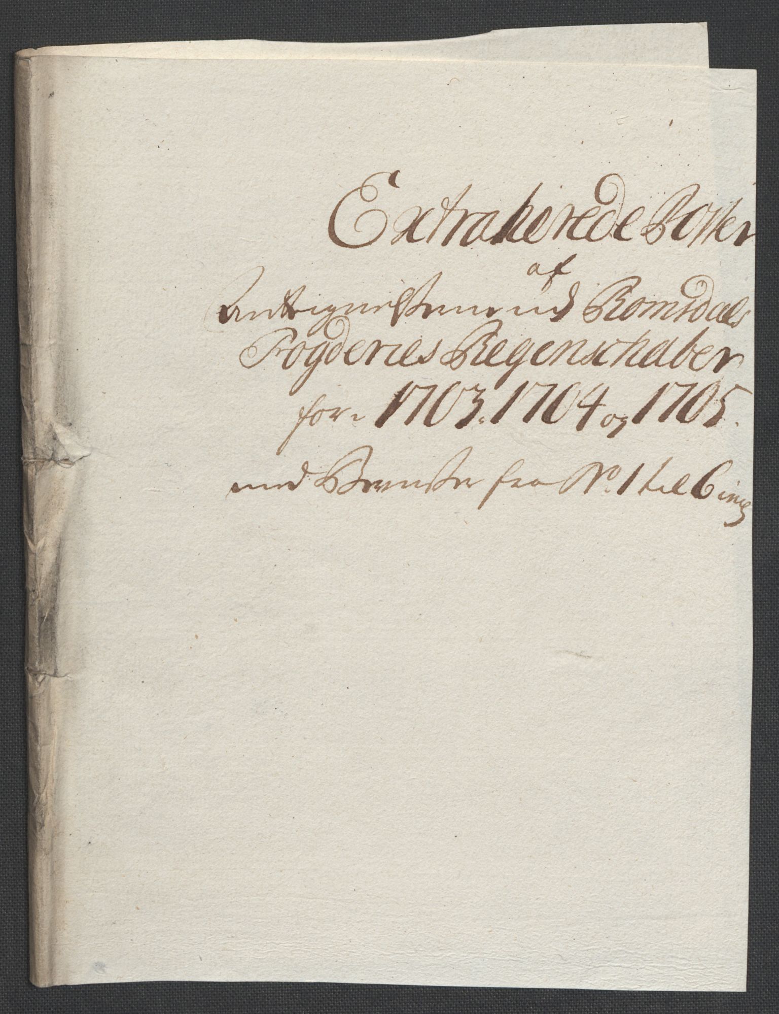 Rentekammeret inntil 1814, Reviderte regnskaper, Fogderegnskap, AV/RA-EA-4092/R55/L3656: Fogderegnskap Romsdal, 1703-1705, p. 555