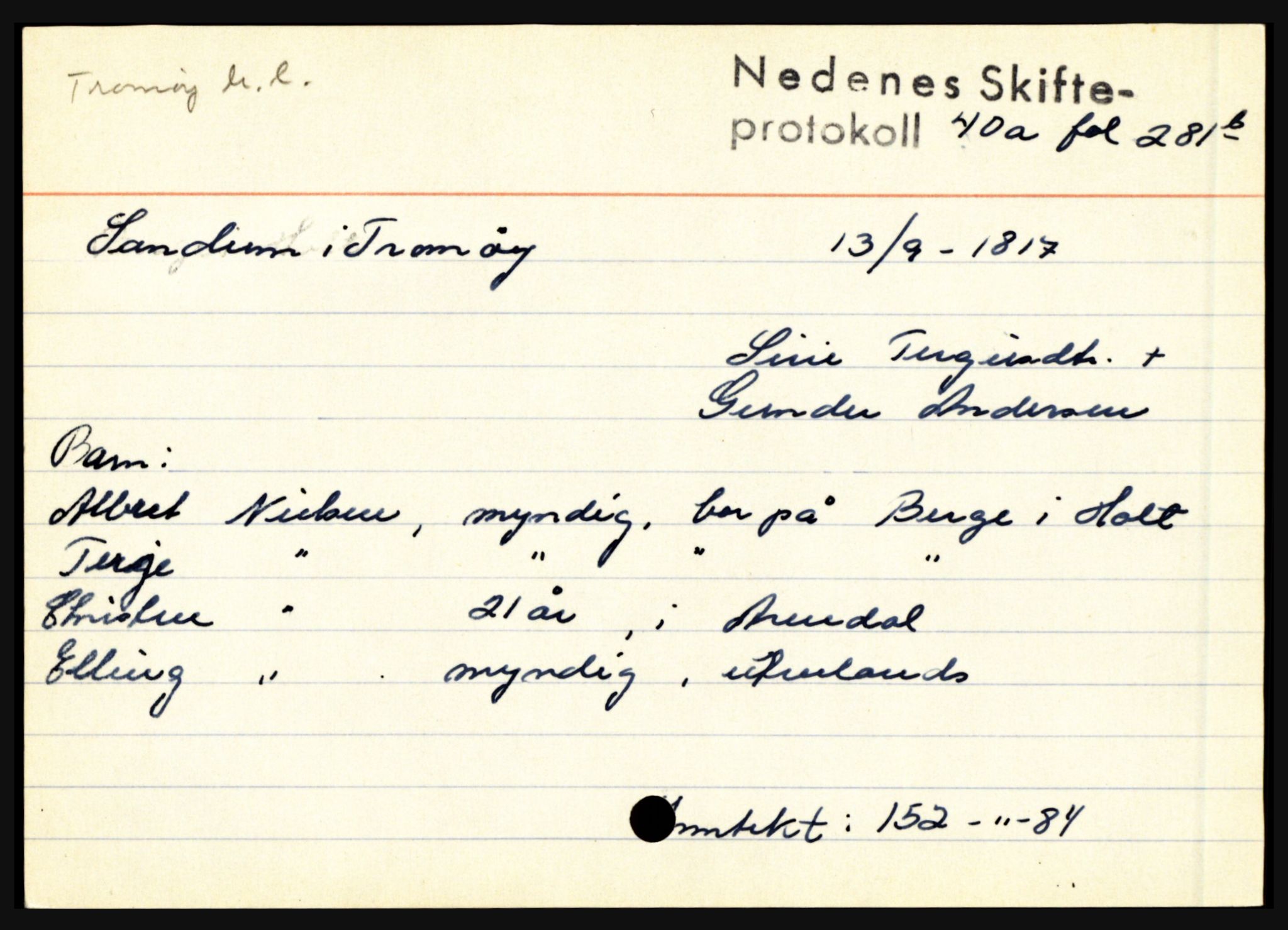 Nedenes sorenskriveri før 1824, AV/SAK-1221-0007/H, p. 25563