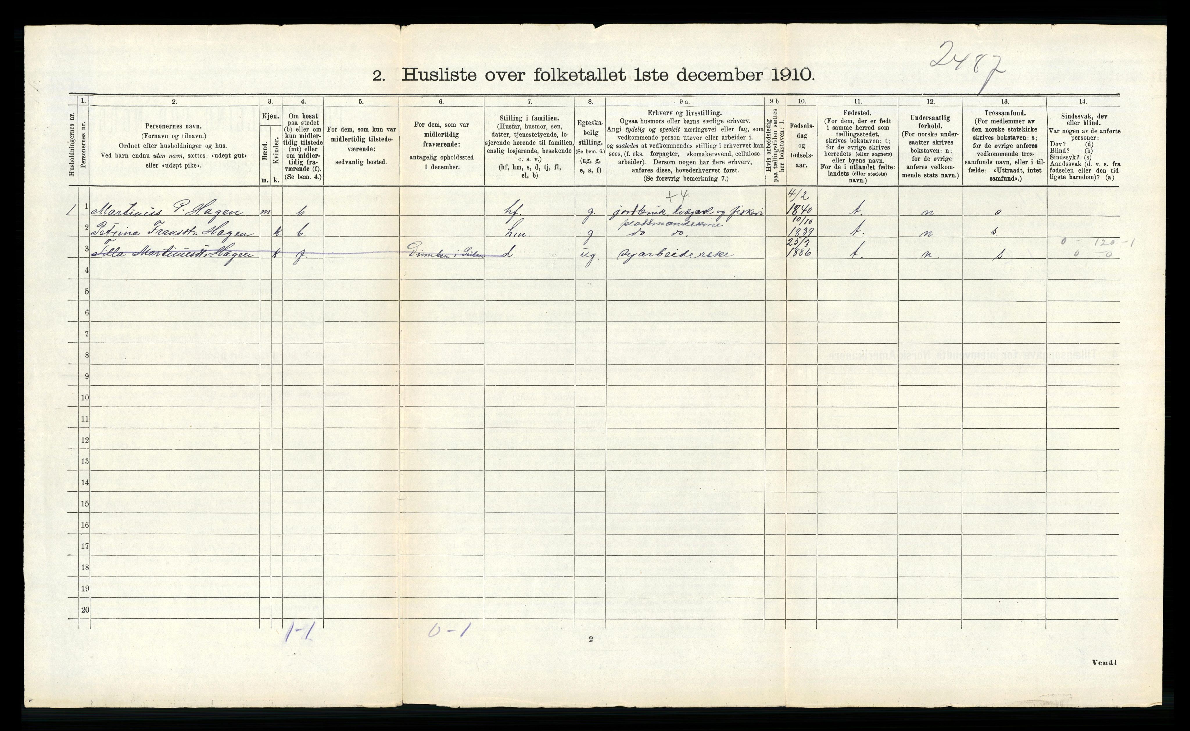 RA, 1910 census for Solund, 1910, p. 548