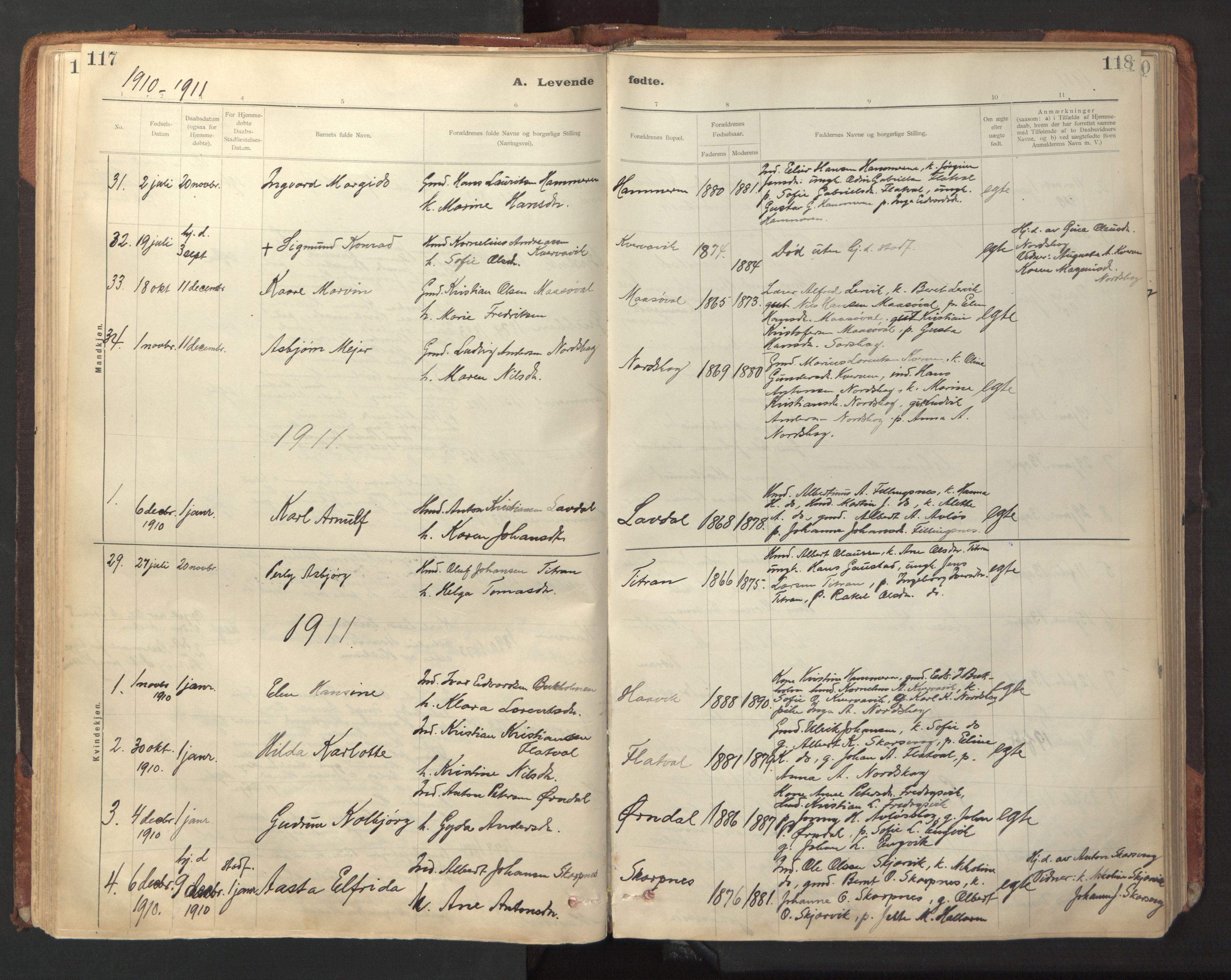 Ministerialprotokoller, klokkerbøker og fødselsregistre - Sør-Trøndelag, SAT/A-1456/641/L0596: Parish register (official) no. 641A02, 1898-1915, p. 117-118