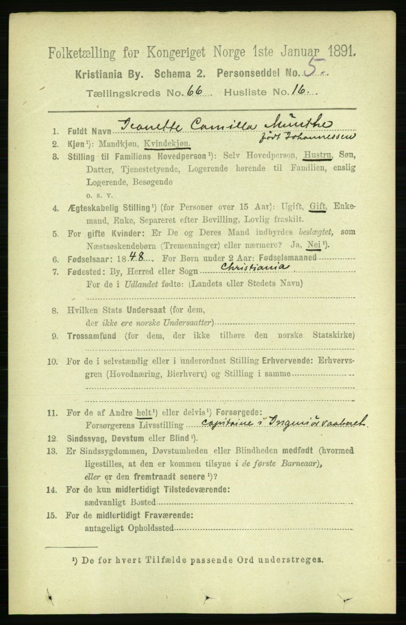 RA, 1891 census for 0301 Kristiania, 1891, p. 35915