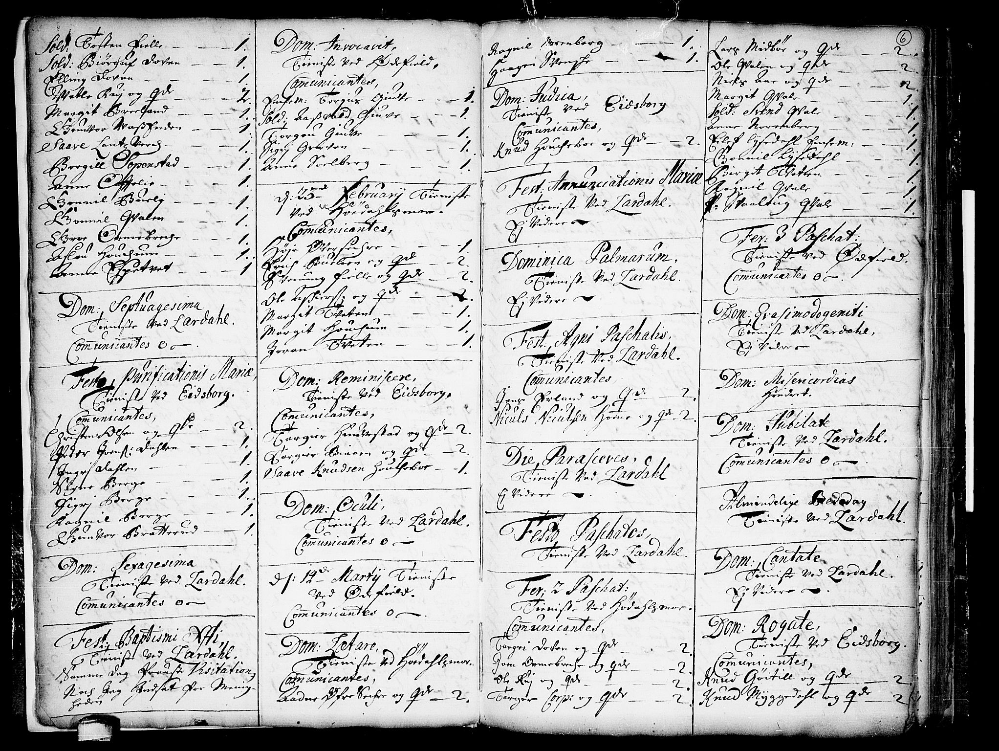 Lårdal kirkebøker, SAKO/A-284/F/Fa/L0001: Parish register (official) no. I 1, 1721-1734, p. 6