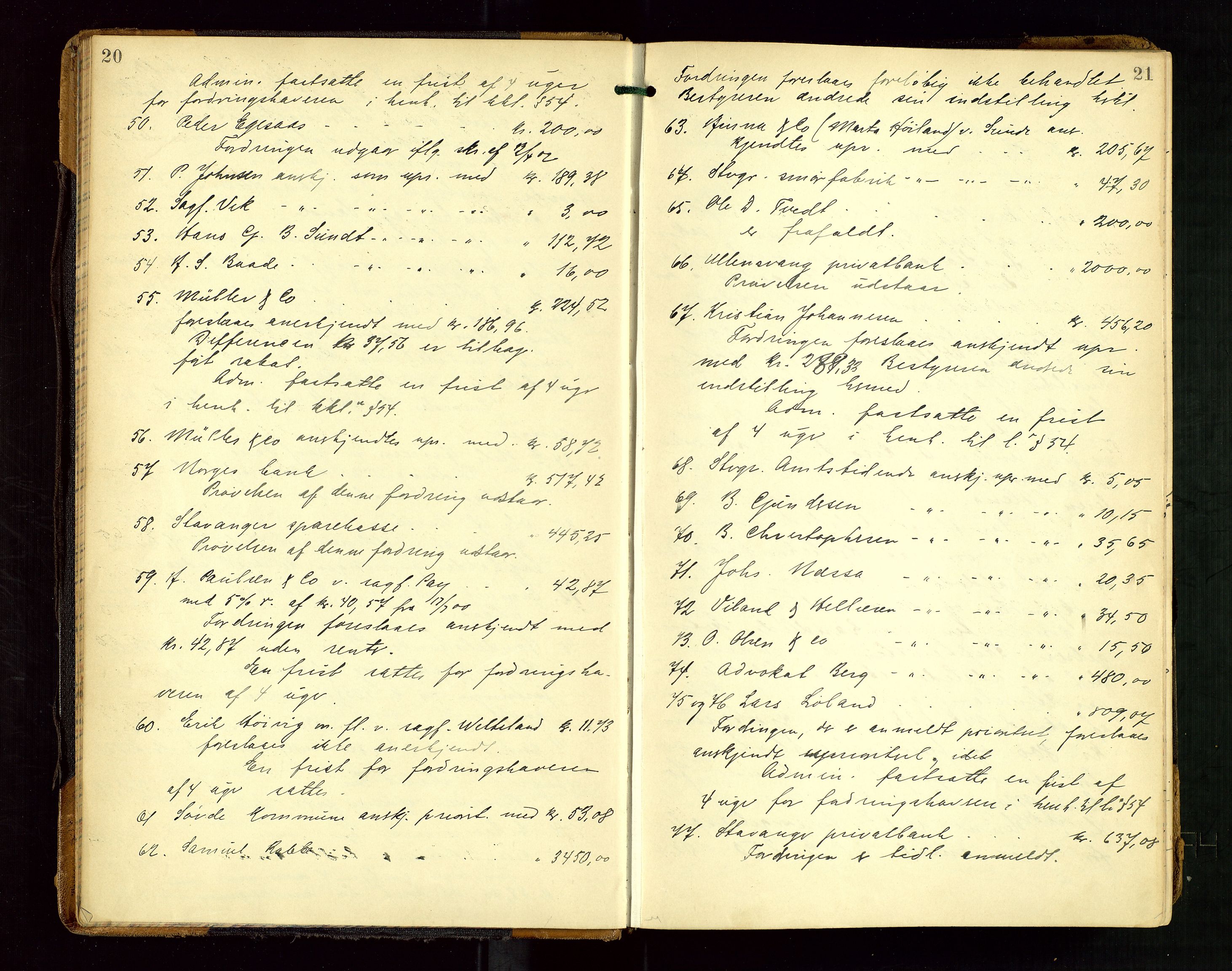 Ryfylke tingrett, AV/SAST-A-100055/001/IV/IVF/L0014: Skifteforhandlingsprotokoll, 1902-1910, p. 20-21