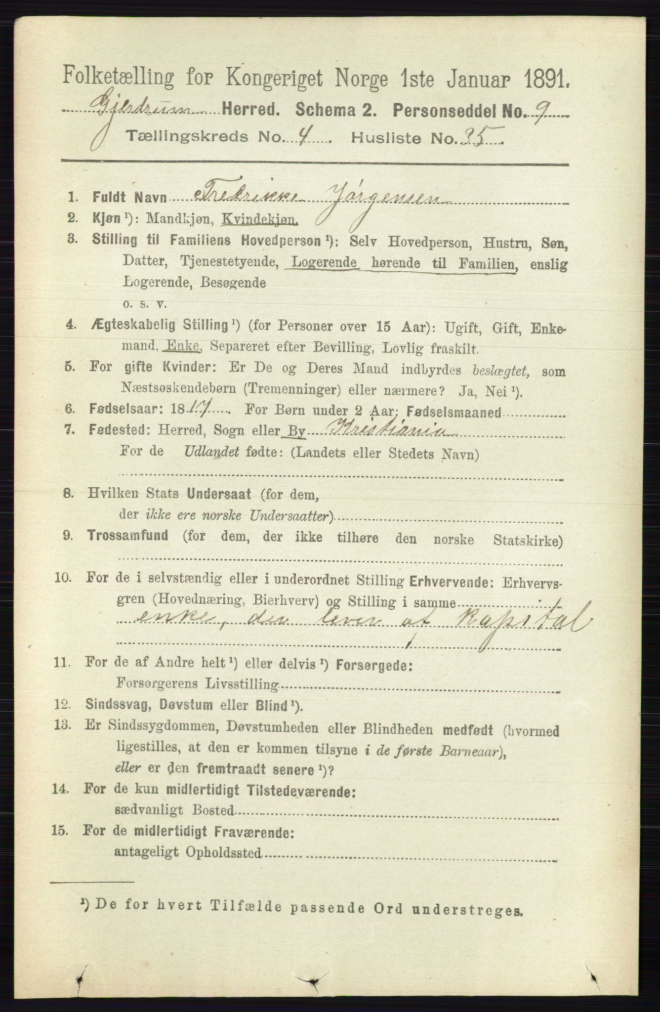 RA, 1891 census for 0234 Gjerdrum, 1891, p. 2006