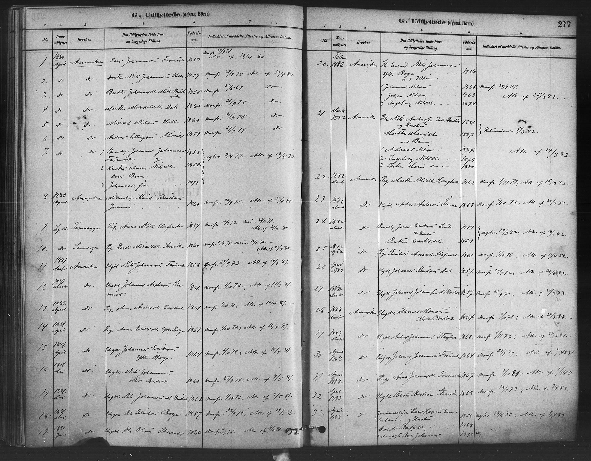 Bruvik Sokneprestembete, SAB/A-74701/H/Haa: Parish register (official) no. B 1, 1878-1904, p. 277