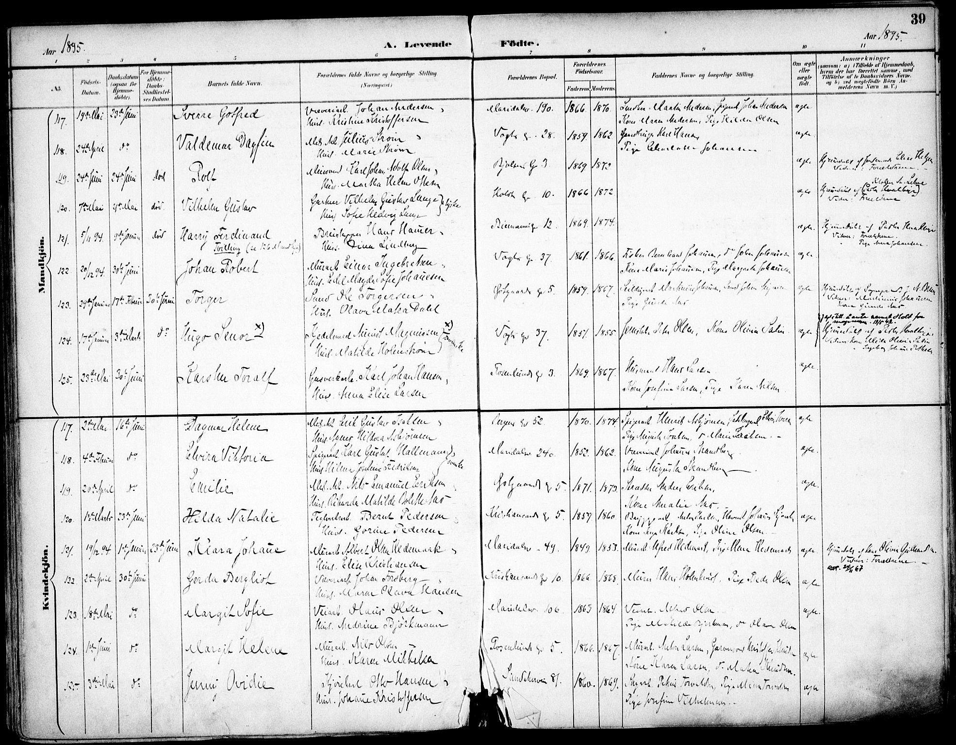 Sagene prestekontor Kirkebøker, AV/SAO-A-10796/F/L0004: Parish register (official) no. 4, 1894-1904, p. 39