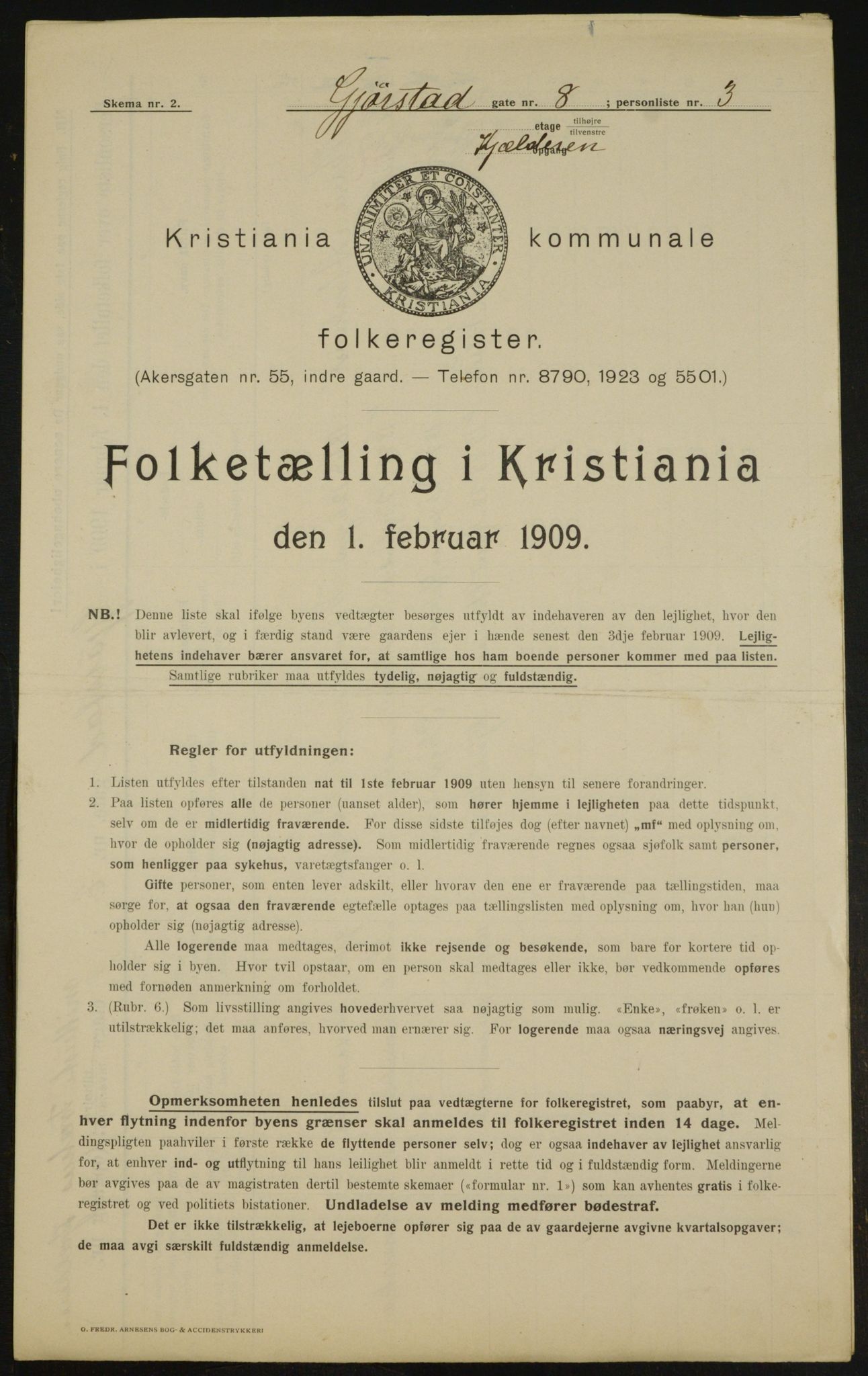 OBA, Municipal Census 1909 for Kristiania, 1909, p. 26625