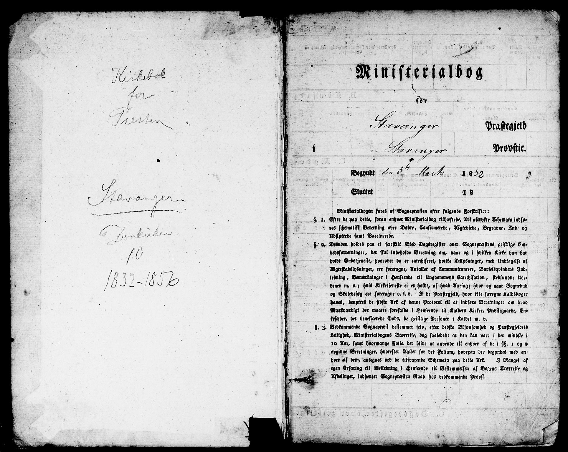 Domkirken sokneprestkontor, AV/SAST-A-101812/001/30/30BA/L0011: Parish register (official) no. A 11, 1832-1856