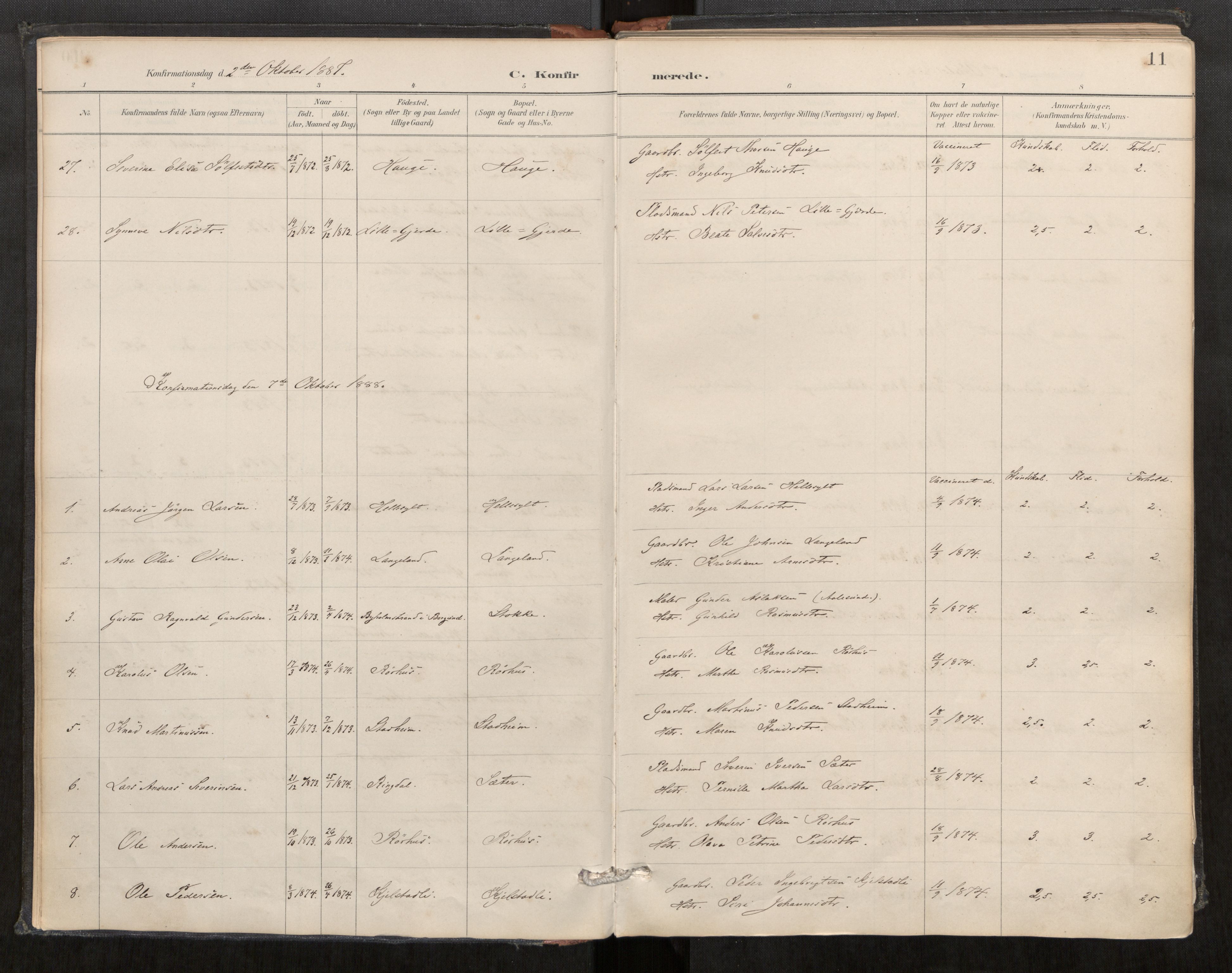 Sunnylven sokneprestkontor, SAT/A-1007: Parish register (official) no. 517A09, 1887-1910, p. 11
