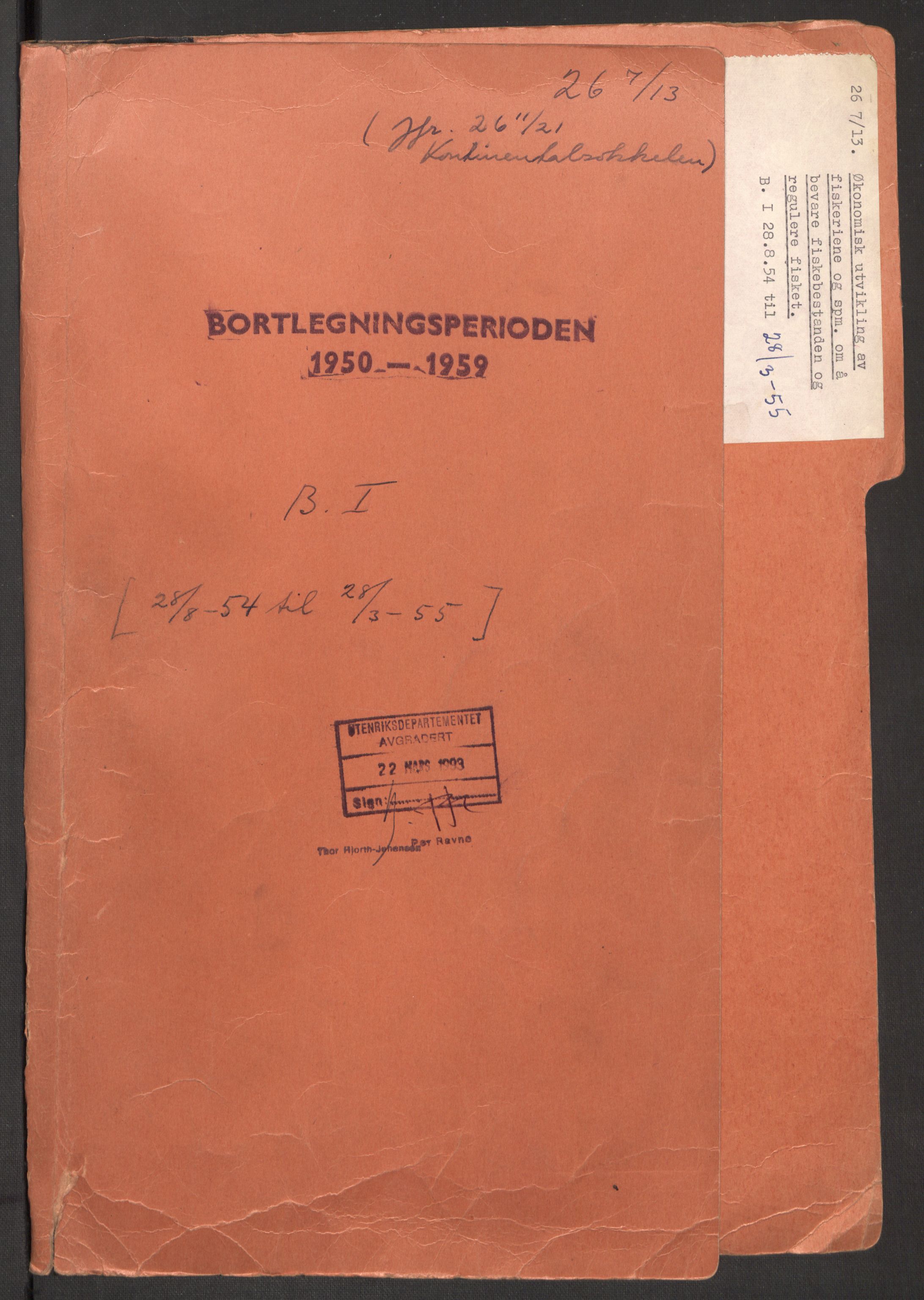 Utenriksdepartementet, RA/S-2259, 1954-1958, p. 2