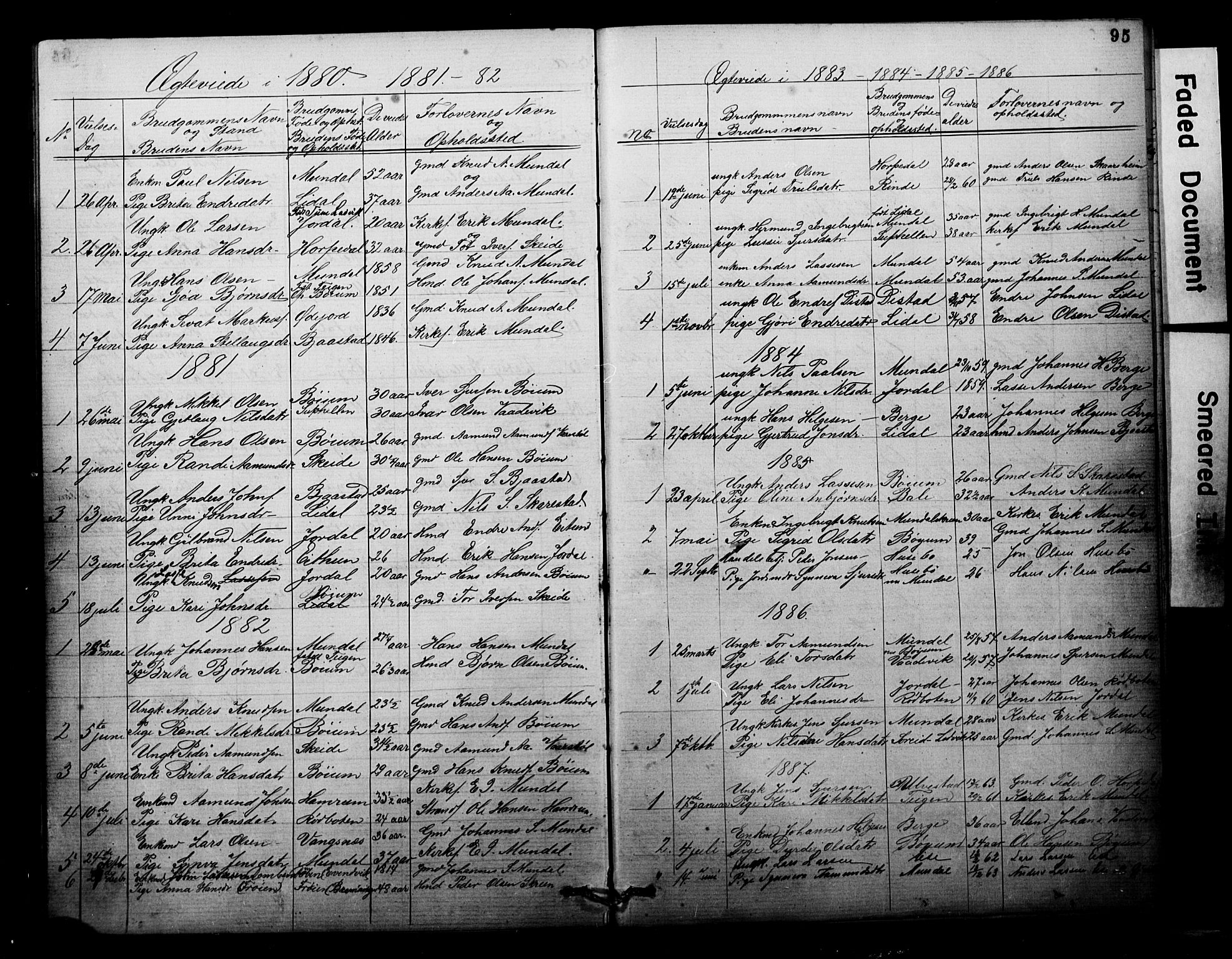 Balestrand sokneprestembete, SAB/A-79601: Parish register (copy) no. B 1A, 1880-1916, p. 95