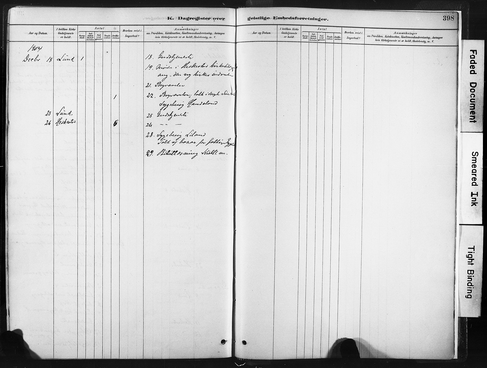 Lund sokneprestkontor, AV/SAST-A-101809/S06/L0011: Parish register (official) no. A 10, 1877-1904, p. 398