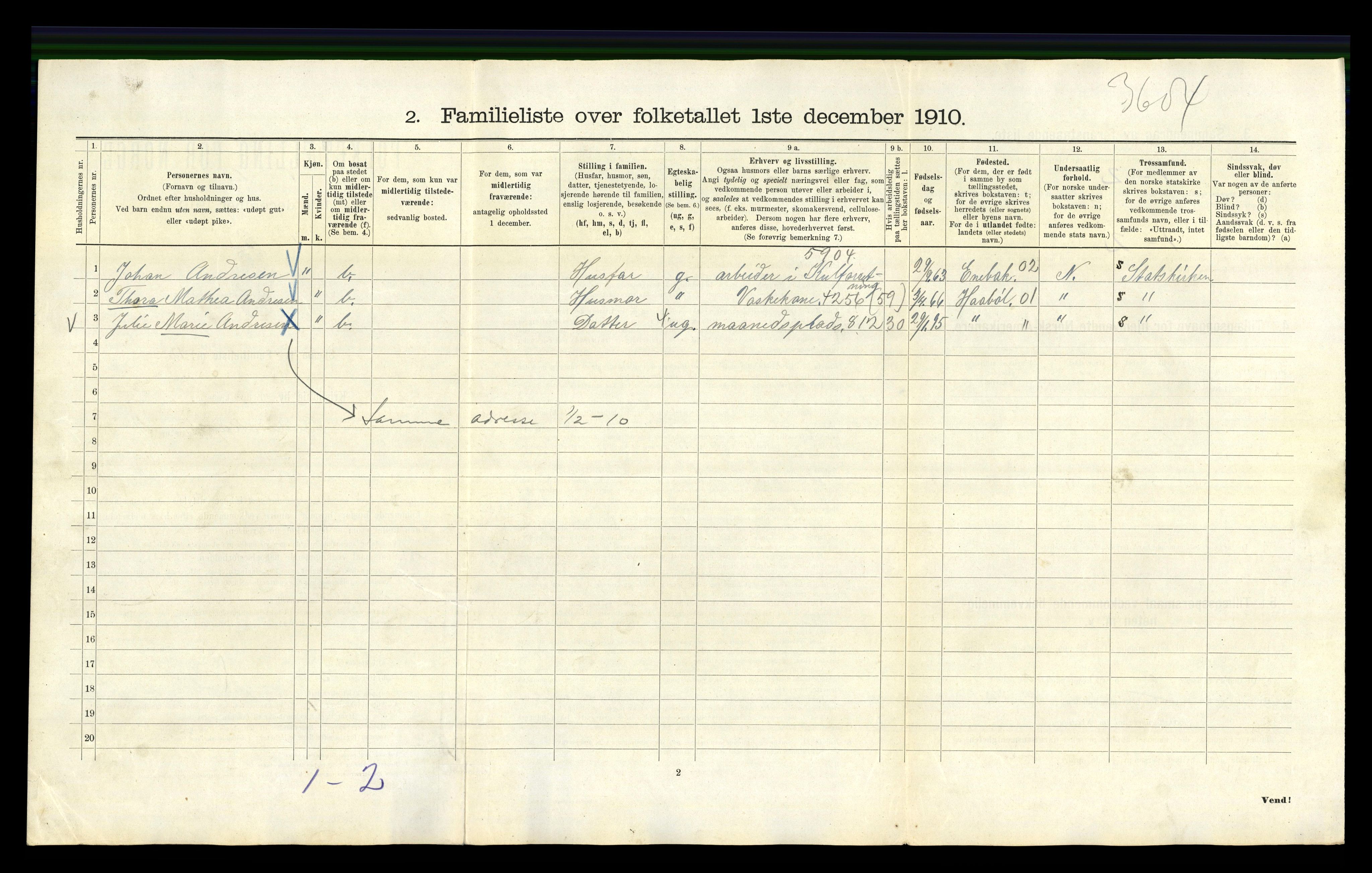 RA, 1910 census for Kristiania, 1910, p. 5476