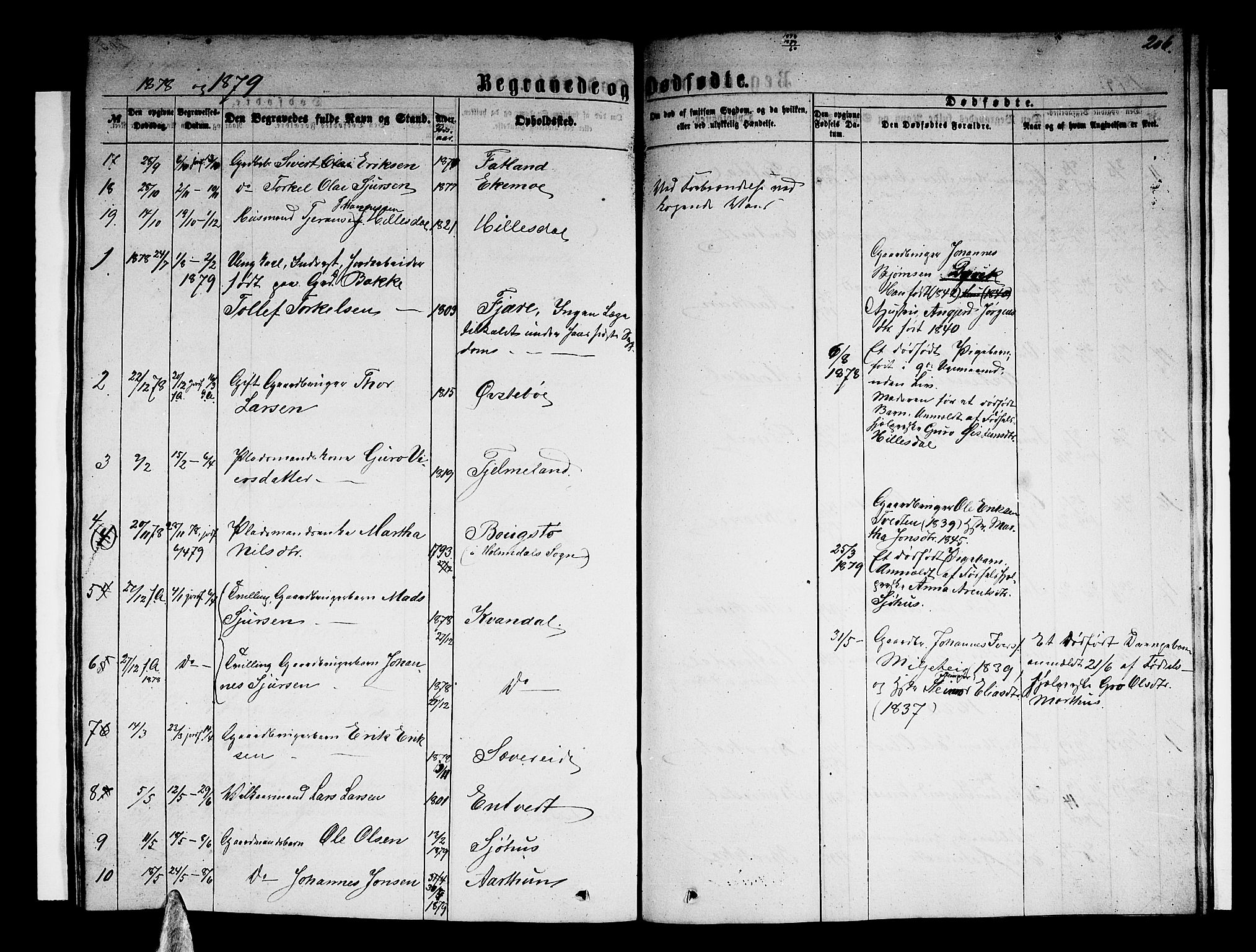 Skånevik sokneprestembete, AV/SAB-A-77801/H/Hab: Parish register (copy) no. B 1, 1860-1880, p. 206