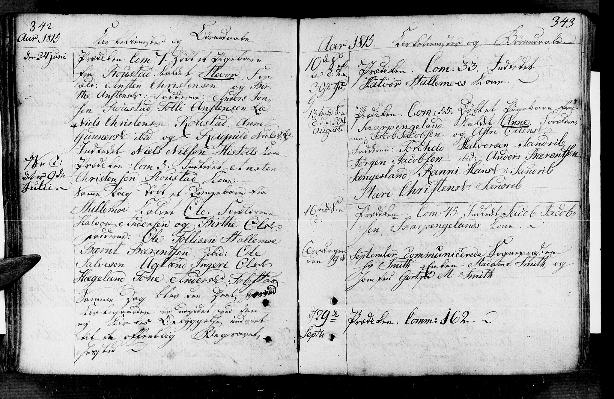 Vennesla sokneprestkontor, AV/SAK-1111-0045/Fa/Fac/L0002: Parish register (official) no. A 2, 1785-1834, p. 342-343