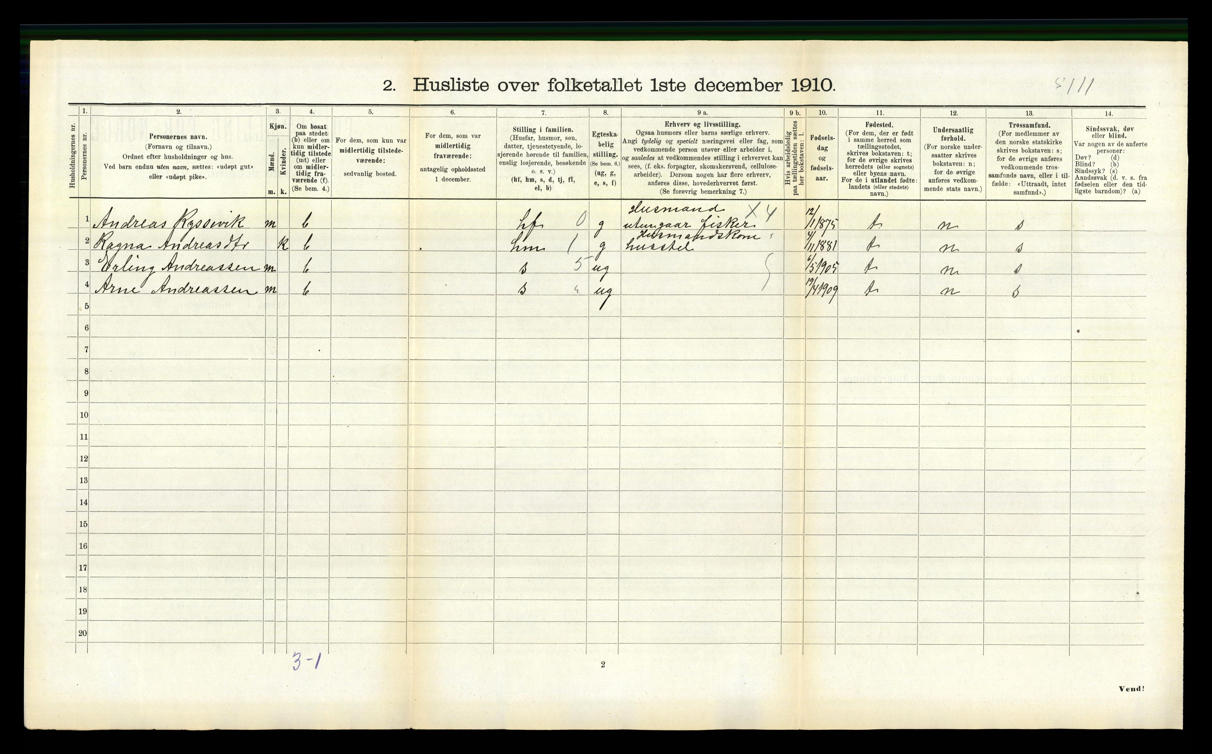 RA, 1910 census for Herøy, 1910, p. 1119