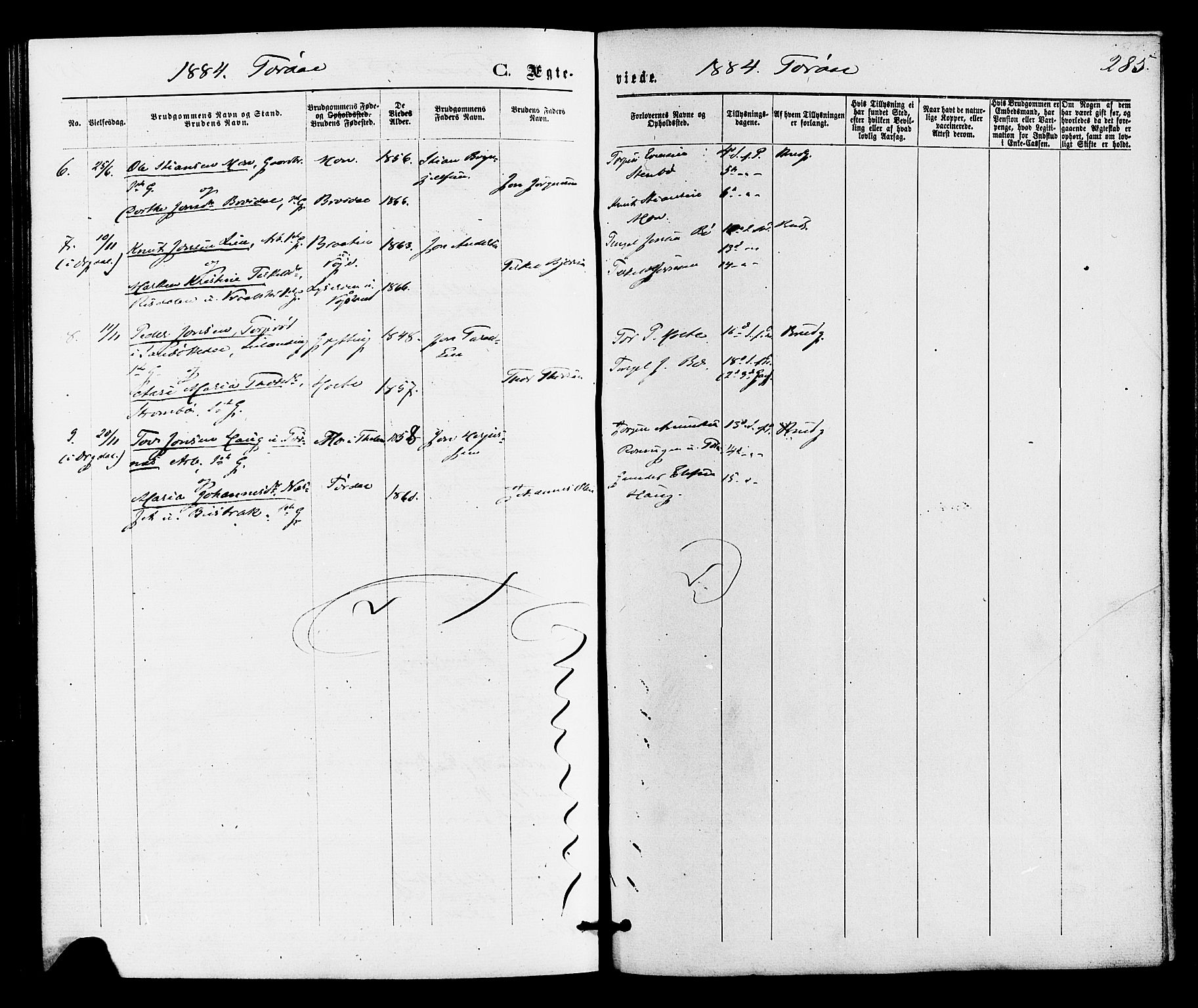 Drangedal kirkebøker, SAKO/A-258/F/Fa/L0009: Parish register (official) no. 9 /2, 1872-1884, p. 285