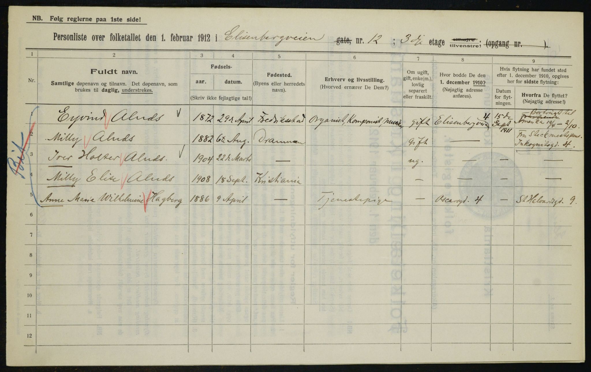 OBA, Municipal Census 1912 for Kristiania, 1912, p. 20561