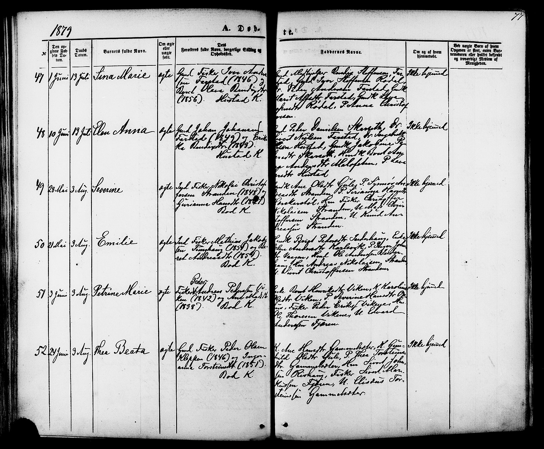 Ministerialprotokoller, klokkerbøker og fødselsregistre - Møre og Romsdal, AV/SAT-A-1454/566/L0768: Parish register (official) no. 566A07, 1869-1881, p. 77