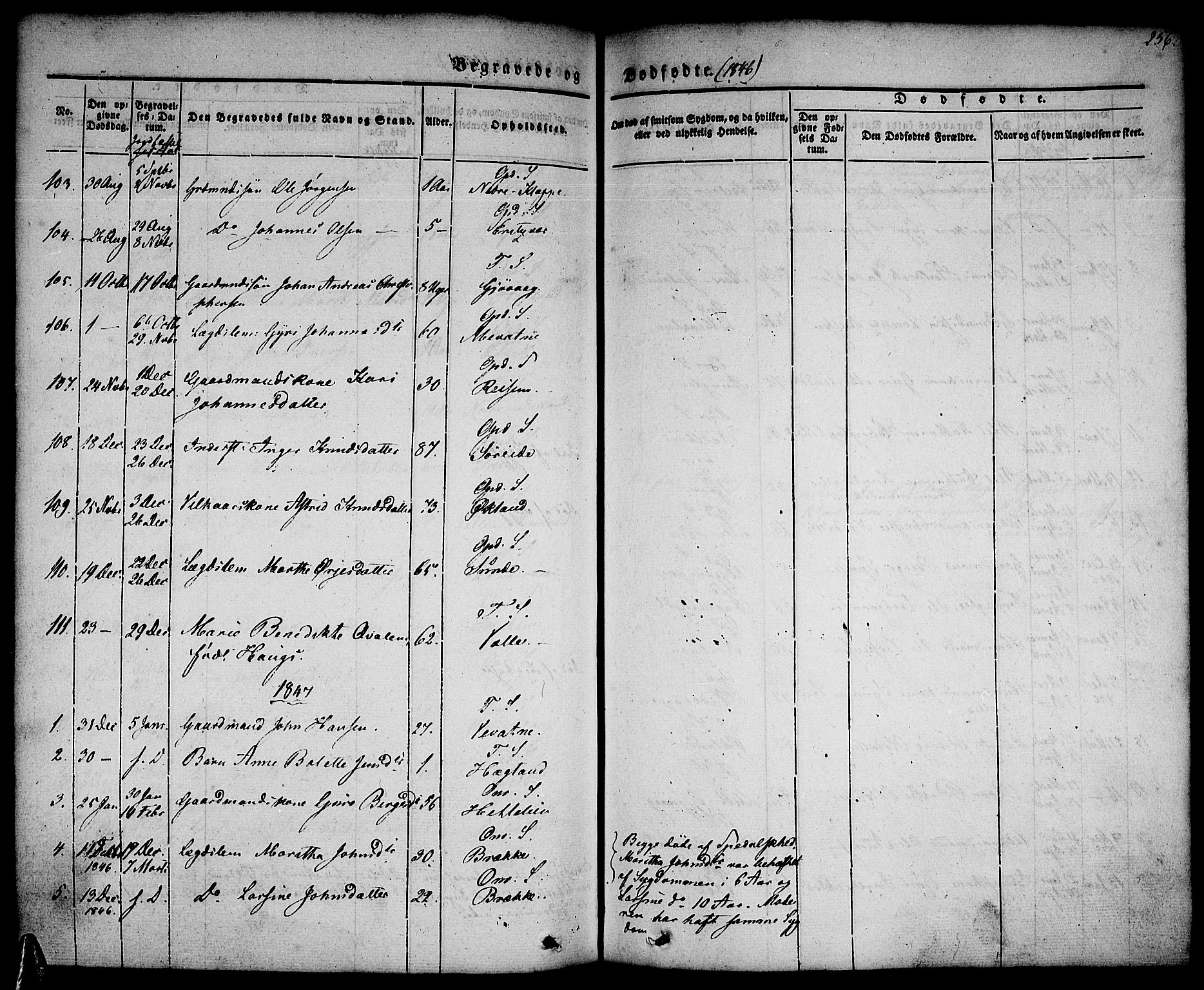 Tysnes sokneprestembete, AV/SAB-A-78601/H/Haa: Parish register (official) no. A 9, 1837-1848, p. 256
