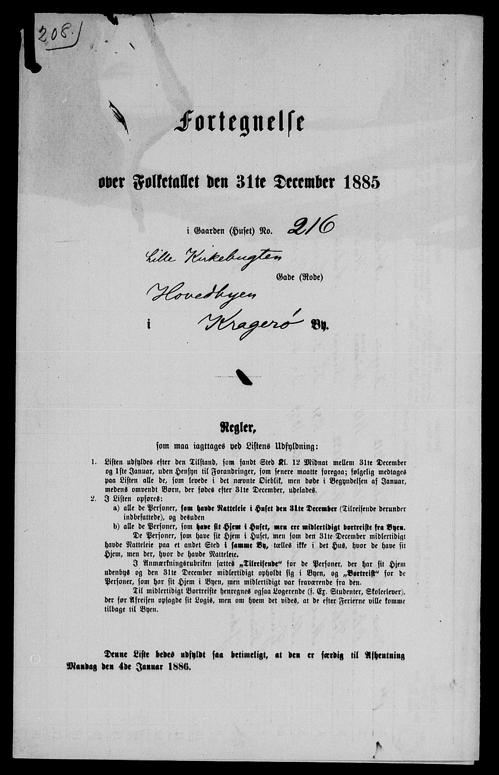 SAKO, 1885 census for 0801 Kragerø, 1885, p. 1445