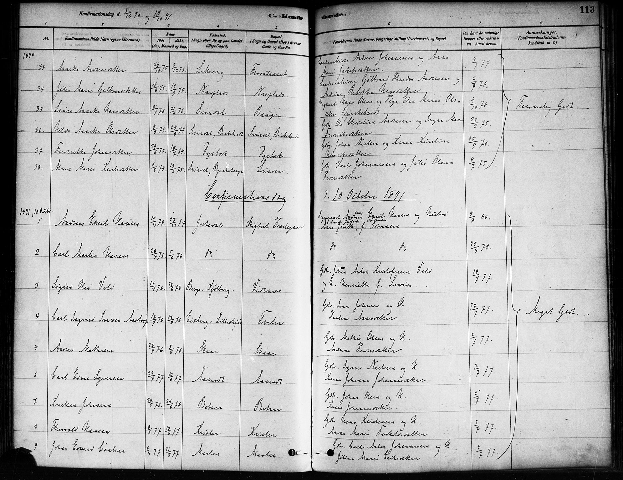 Skiptvet prestekontor Kirkebøker, AV/SAO-A-20009/F/Fa/L0009: Parish register (official) no. 9, 1878-1900, p. 113