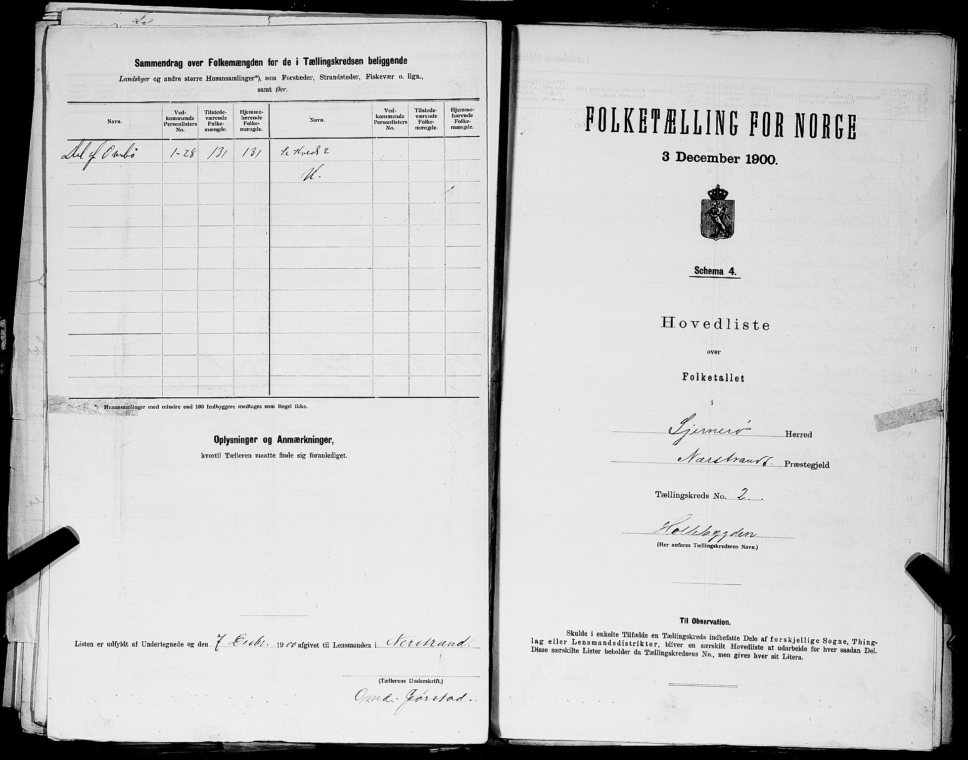 SAST, 1900 census for Sjernarøy, 1900, p. 14