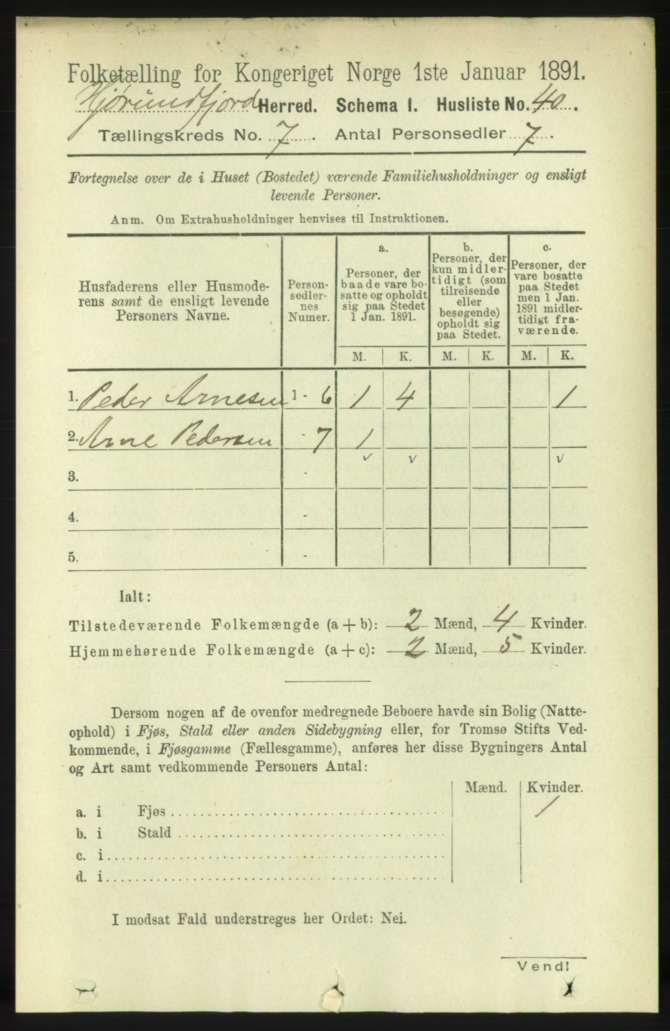 RA, 1891 census for 1522 Hjørundfjord, 1891, p. 1503