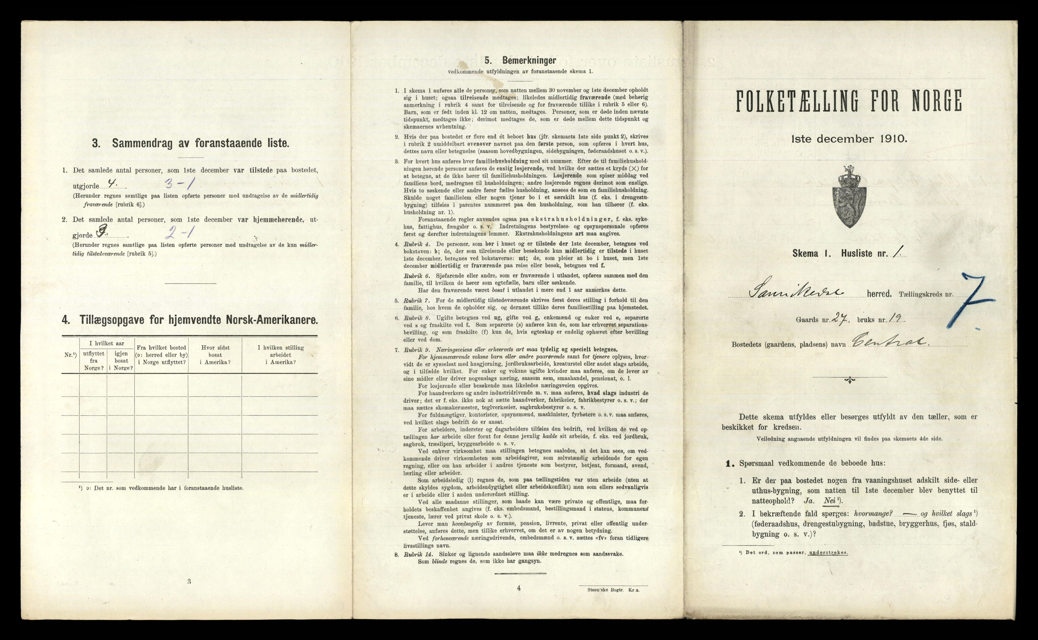 RA, 1910 census for Sannidal, 1910, p. 698