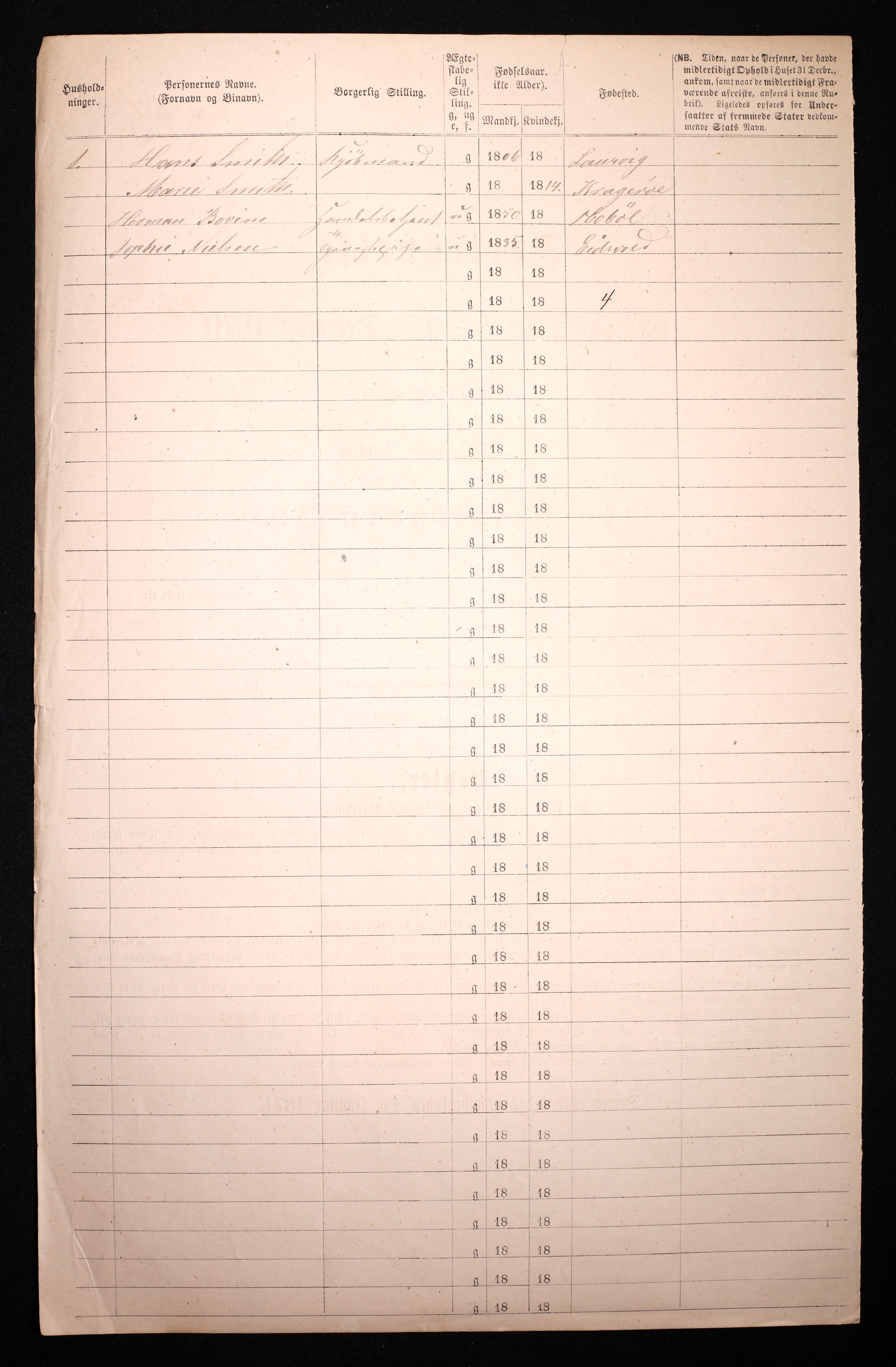 RA, 1870 census for 0301 Kristiania, 1870, p. 3396