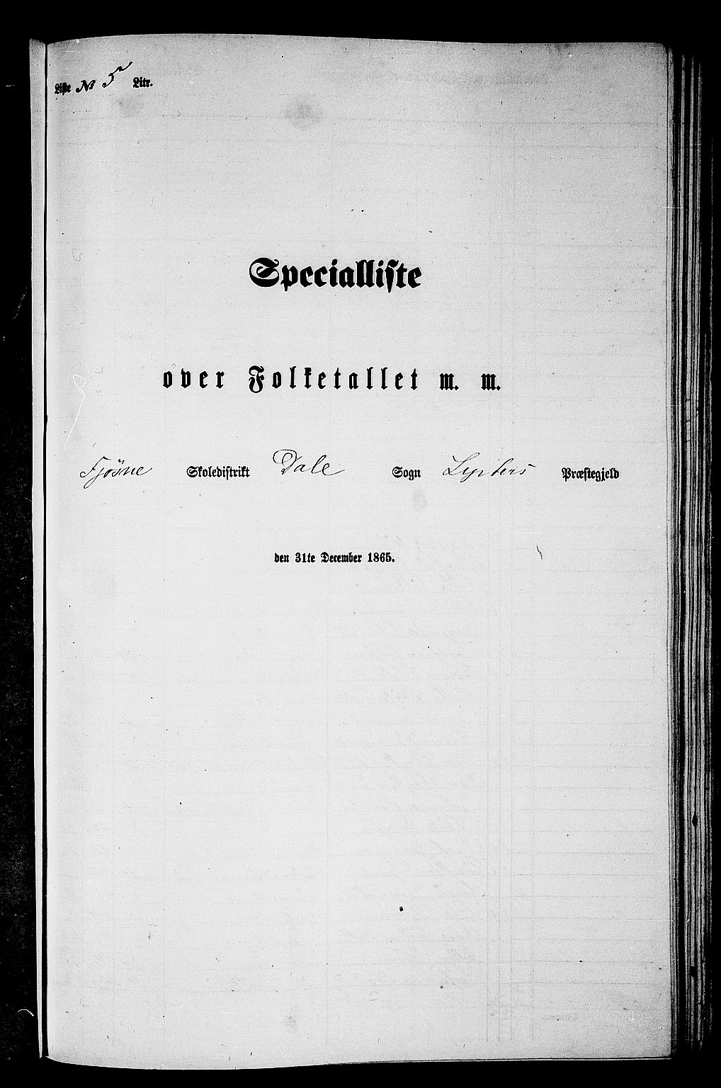 RA, 1865 census for Luster, 1865, p. 108