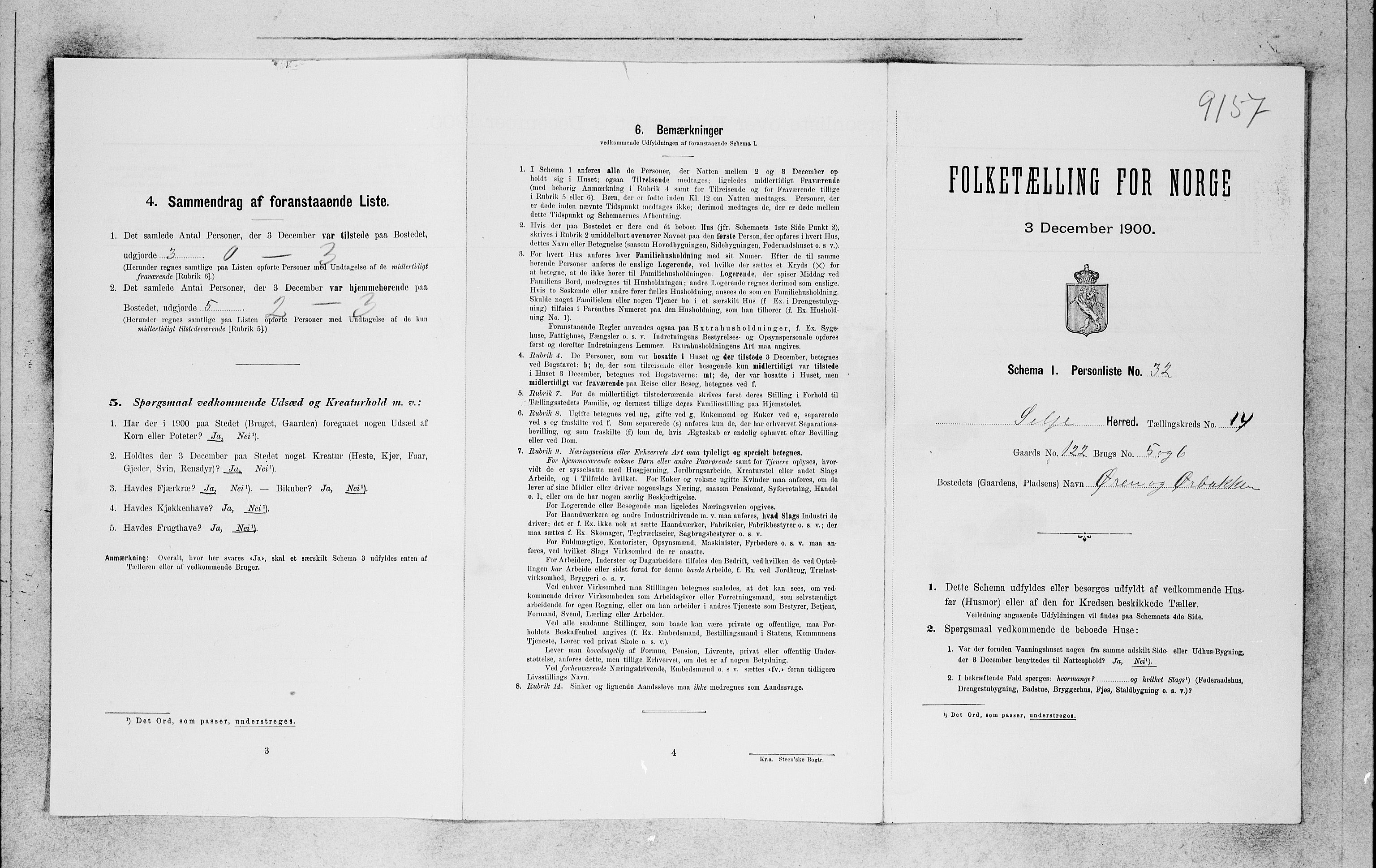 SAB, 1900 census for Selje, 1900, p. 1381