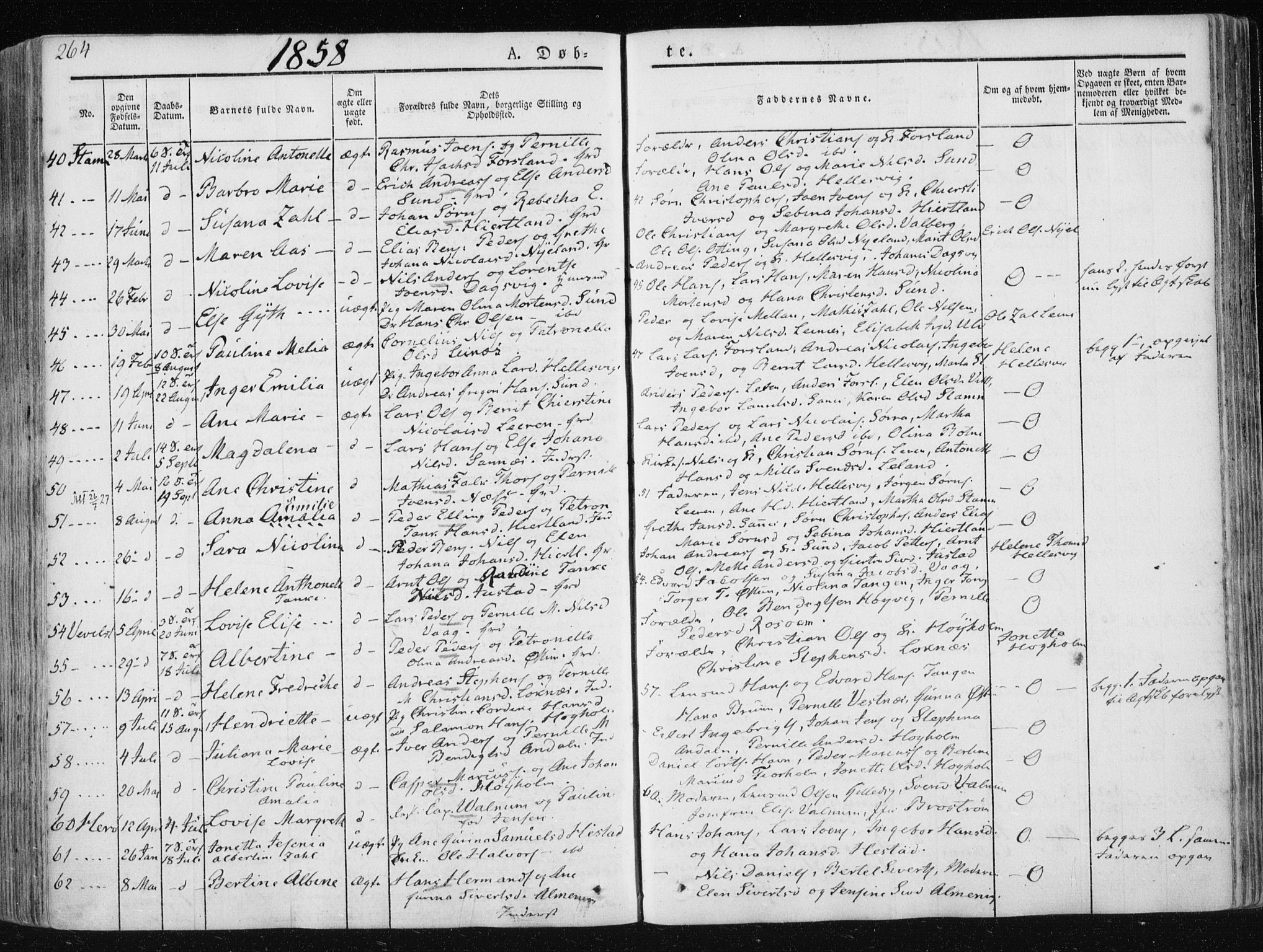 Ministerialprotokoller, klokkerbøker og fødselsregistre - Nordland, SAT/A-1459/830/L0446: Parish register (official) no. 830A10, 1831-1865, p. 264