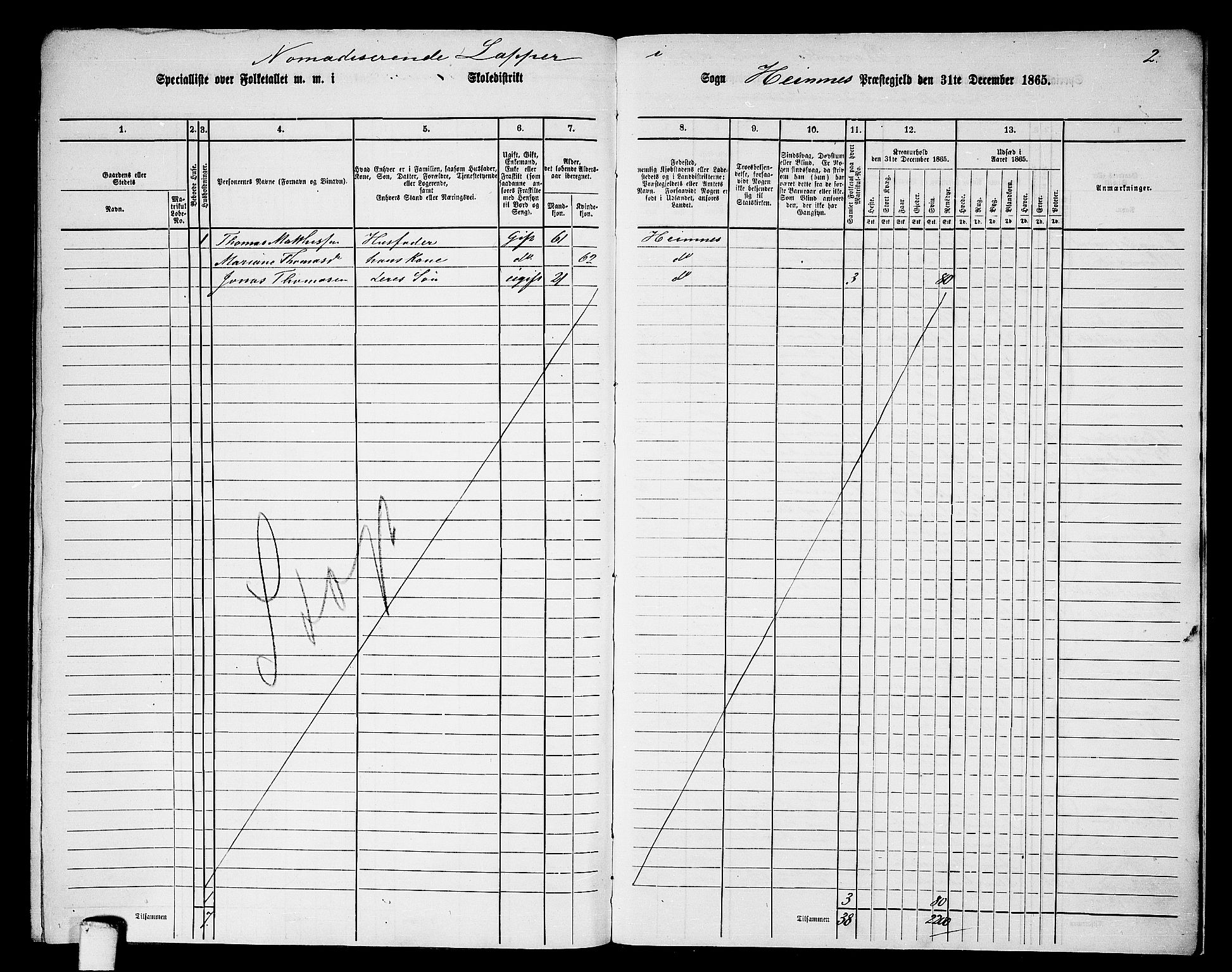 RA, 1865 census for Hemnes, 1865, p. 182