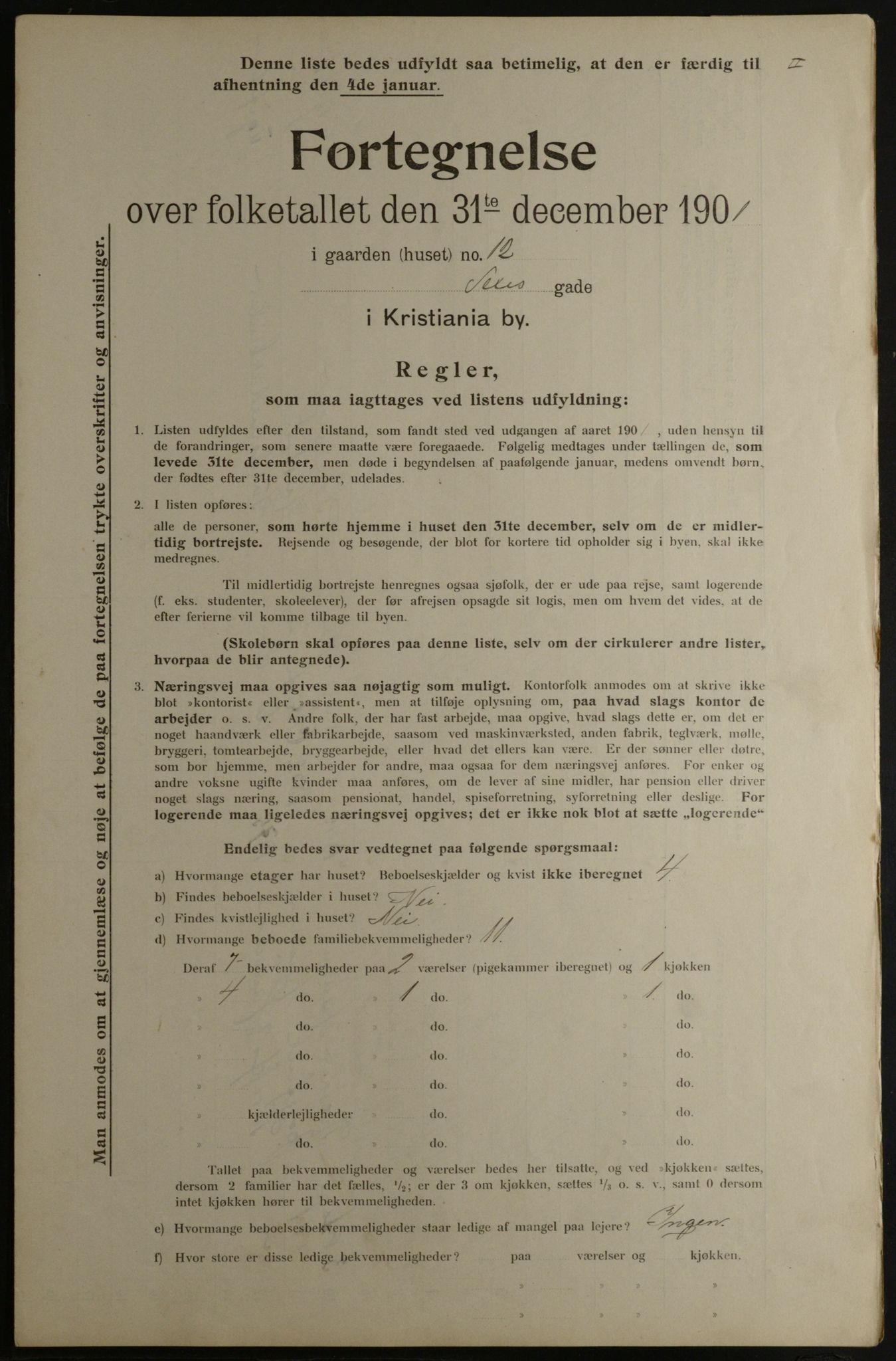 OBA, Municipal Census 1901 for Kristiania, 1901, p. 14595