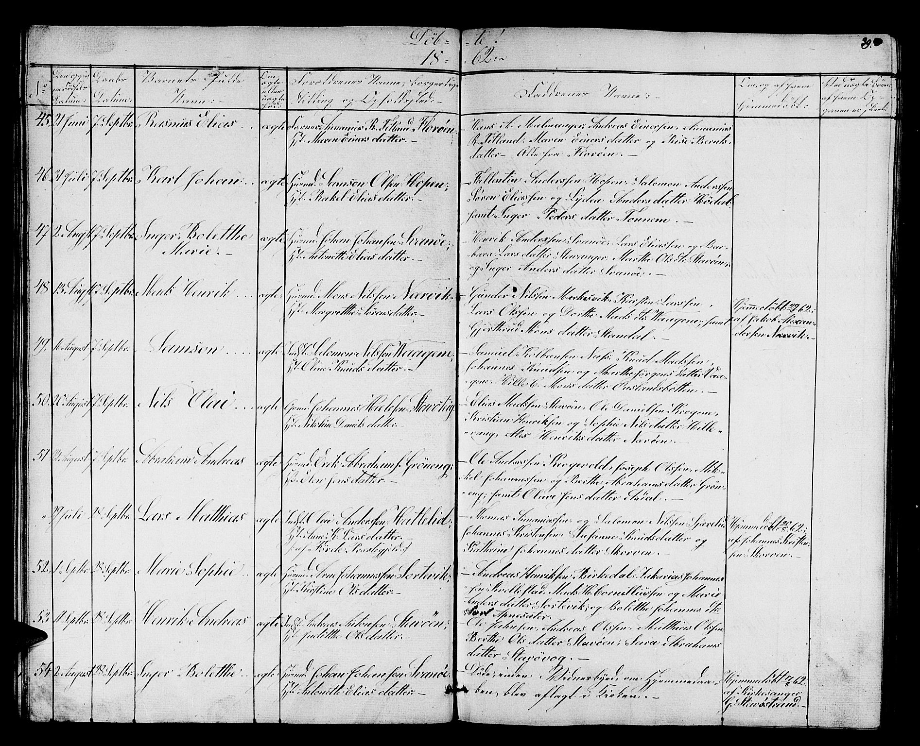 Kinn sokneprestembete, AV/SAB-A-80801/H/Hab/Habc/L0001: Parish register (copy) no. C 1, 1854-1868, p. 39