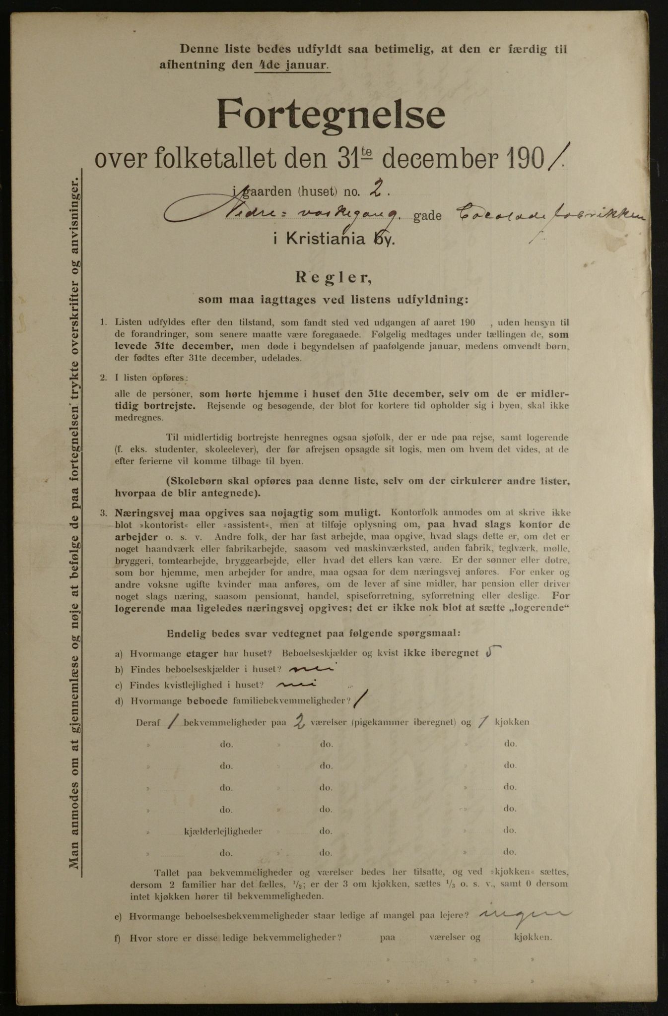 OBA, Municipal Census 1901 for Kristiania, 1901, p. 10671