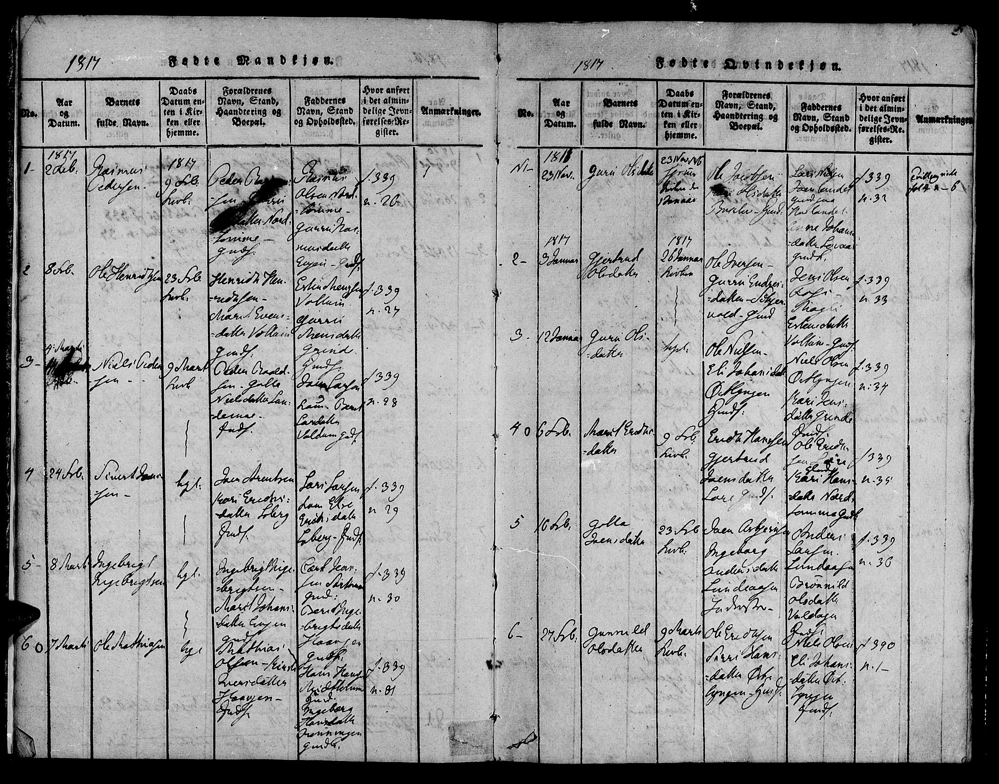 Ministerialprotokoller, klokkerbøker og fødselsregistre - Sør-Trøndelag, SAT/A-1456/692/L1102: Parish register (official) no. 692A02, 1816-1842, p. 5