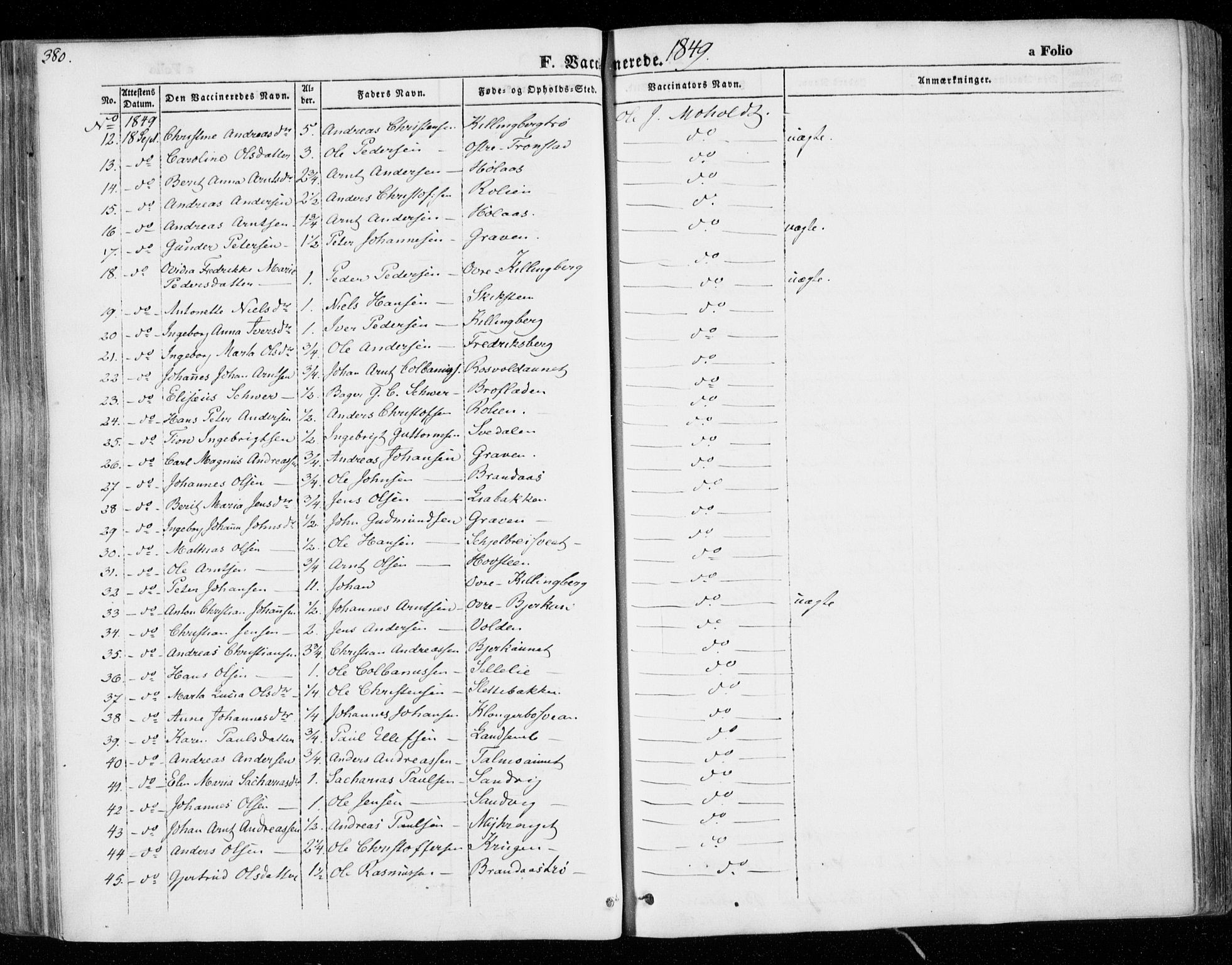 Ministerialprotokoller, klokkerbøker og fødselsregistre - Nord-Trøndelag, SAT/A-1458/701/L0007: Parish register (official) no. 701A07 /1, 1842-1854, p. 380