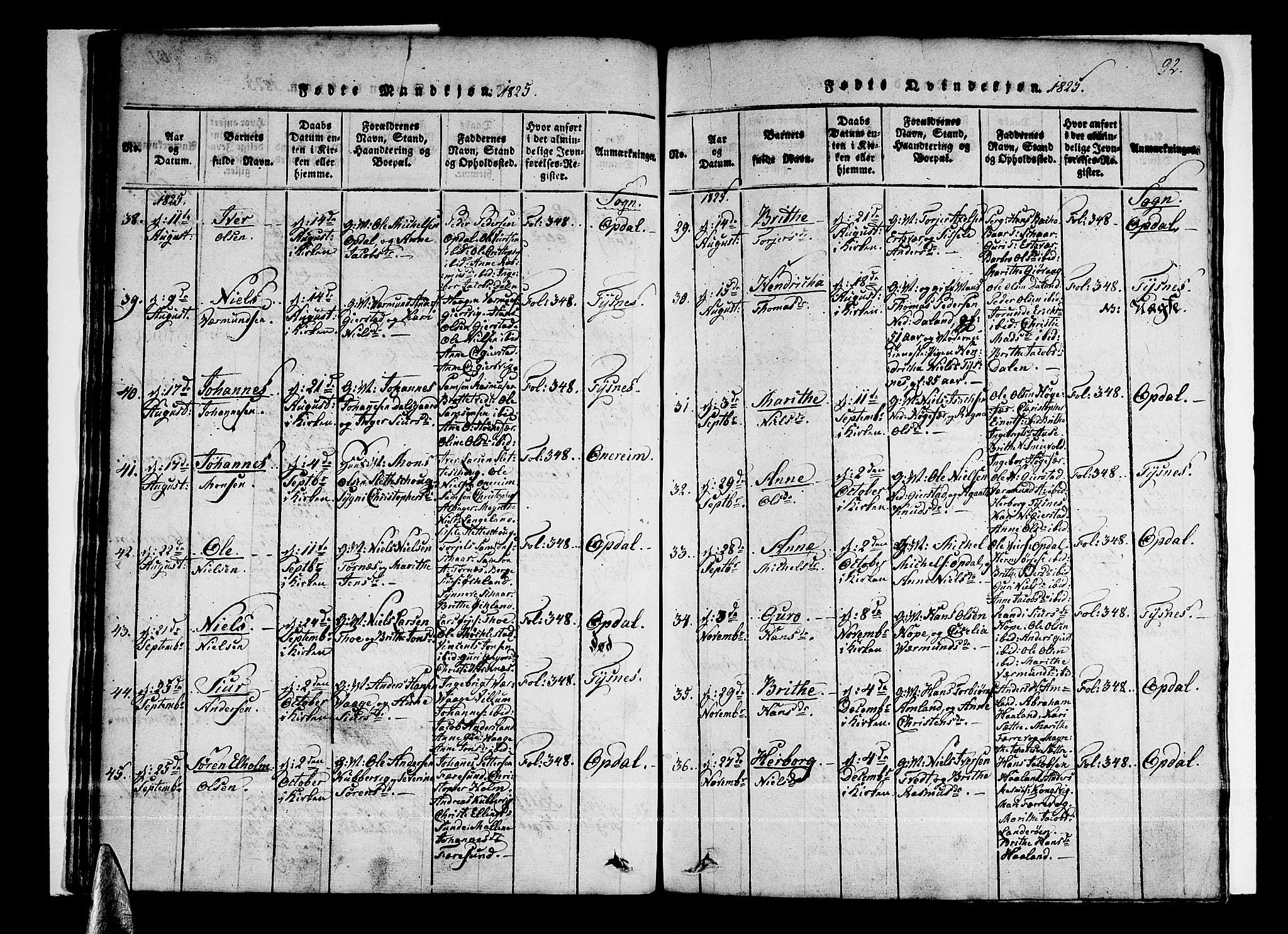 Tysnes sokneprestembete, AV/SAB-A-78601/H/Haa: Parish register (official) no. A 7, 1816-1826, p. 92