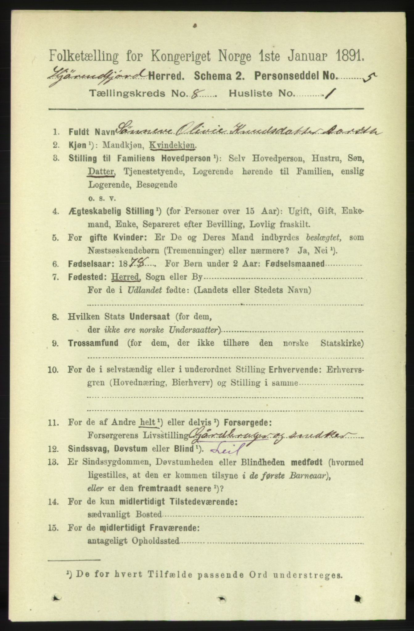 RA, 1891 census for 1522 Hjørundfjord, 1891, p. 1869