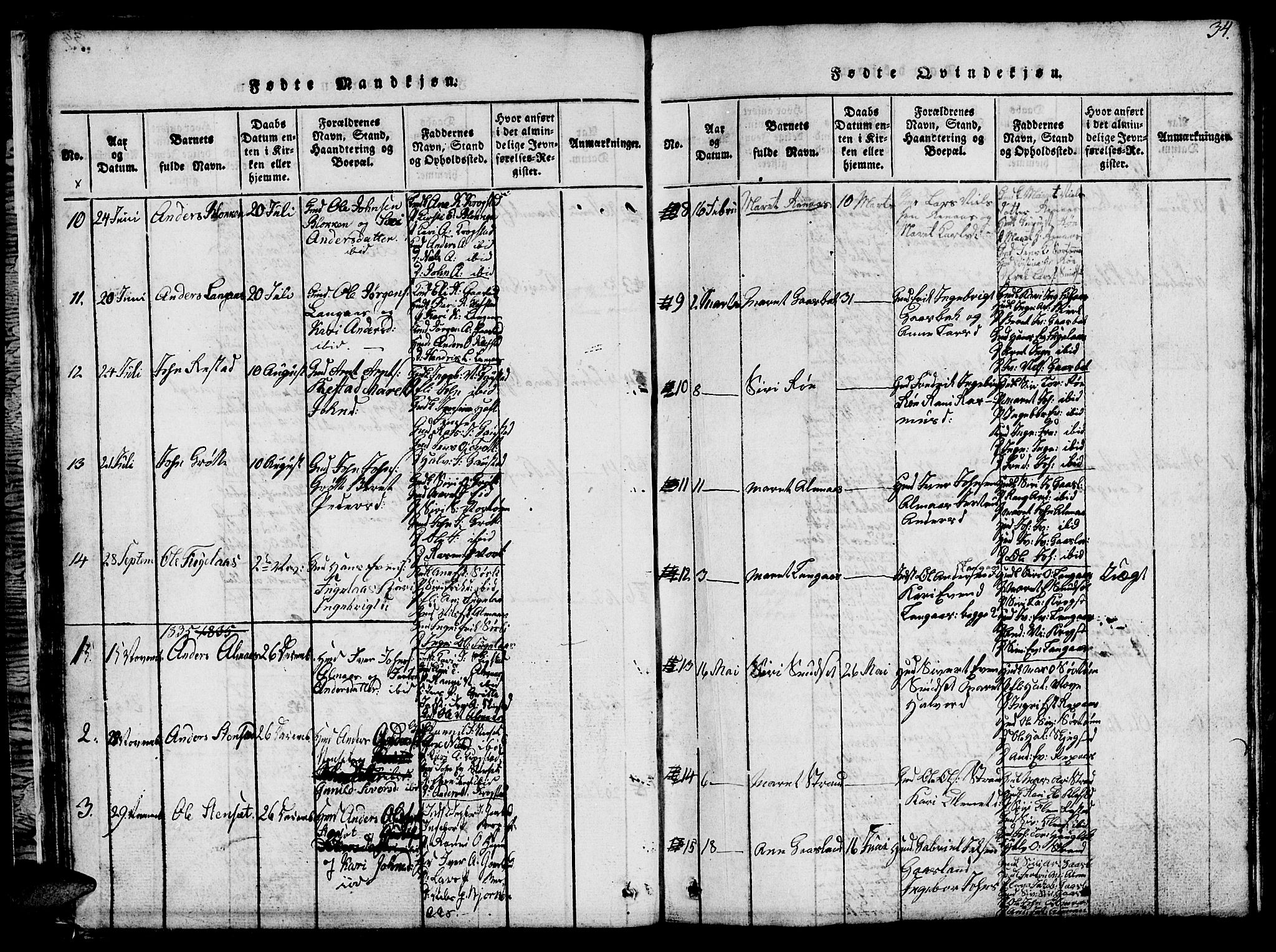 Ministerialprotokoller, klokkerbøker og fødselsregistre - Sør-Trøndelag, SAT/A-1456/694/L1130: Parish register (copy) no. 694C02, 1816-1857, p. 34