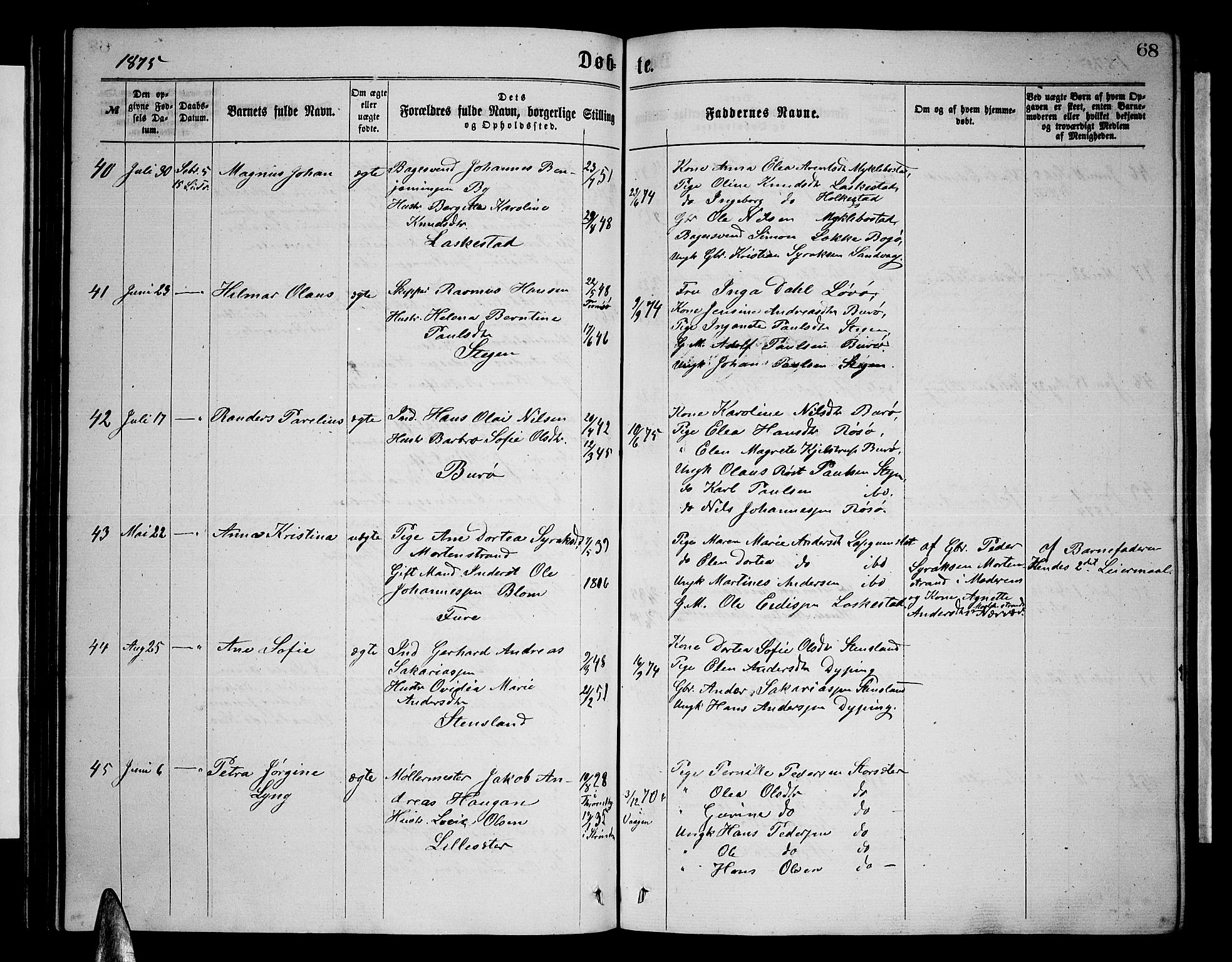 Ministerialprotokoller, klokkerbøker og fødselsregistre - Nordland, AV/SAT-A-1459/855/L0815: Parish register (copy) no. 855C04, 1865-1878, p. 68